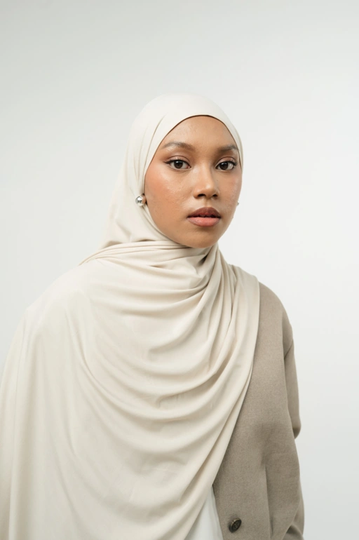 Image of Zueda Instant Scarf Light Beige | Pashmina Premium Bamboo