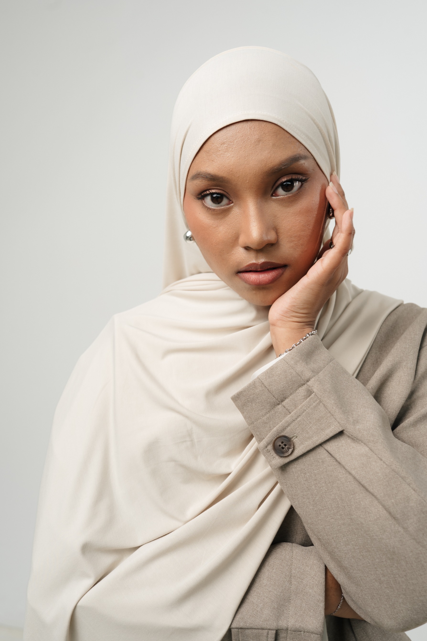 Zueda Instant Scarf Light Beige | Pashmina Premium Bamboo
