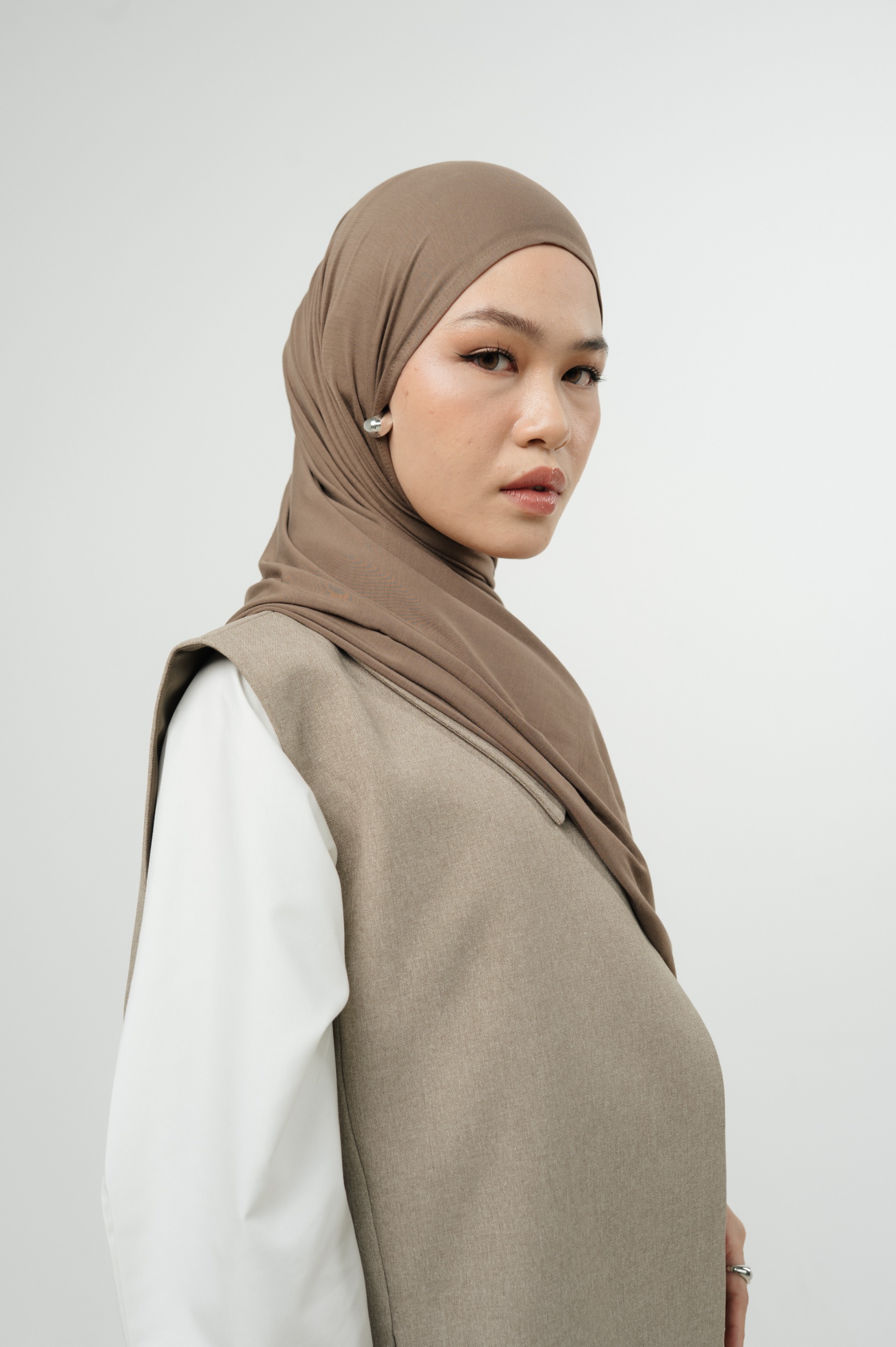 Zueda Instant Scarf Taupe | Pashmina Premium Bamboo