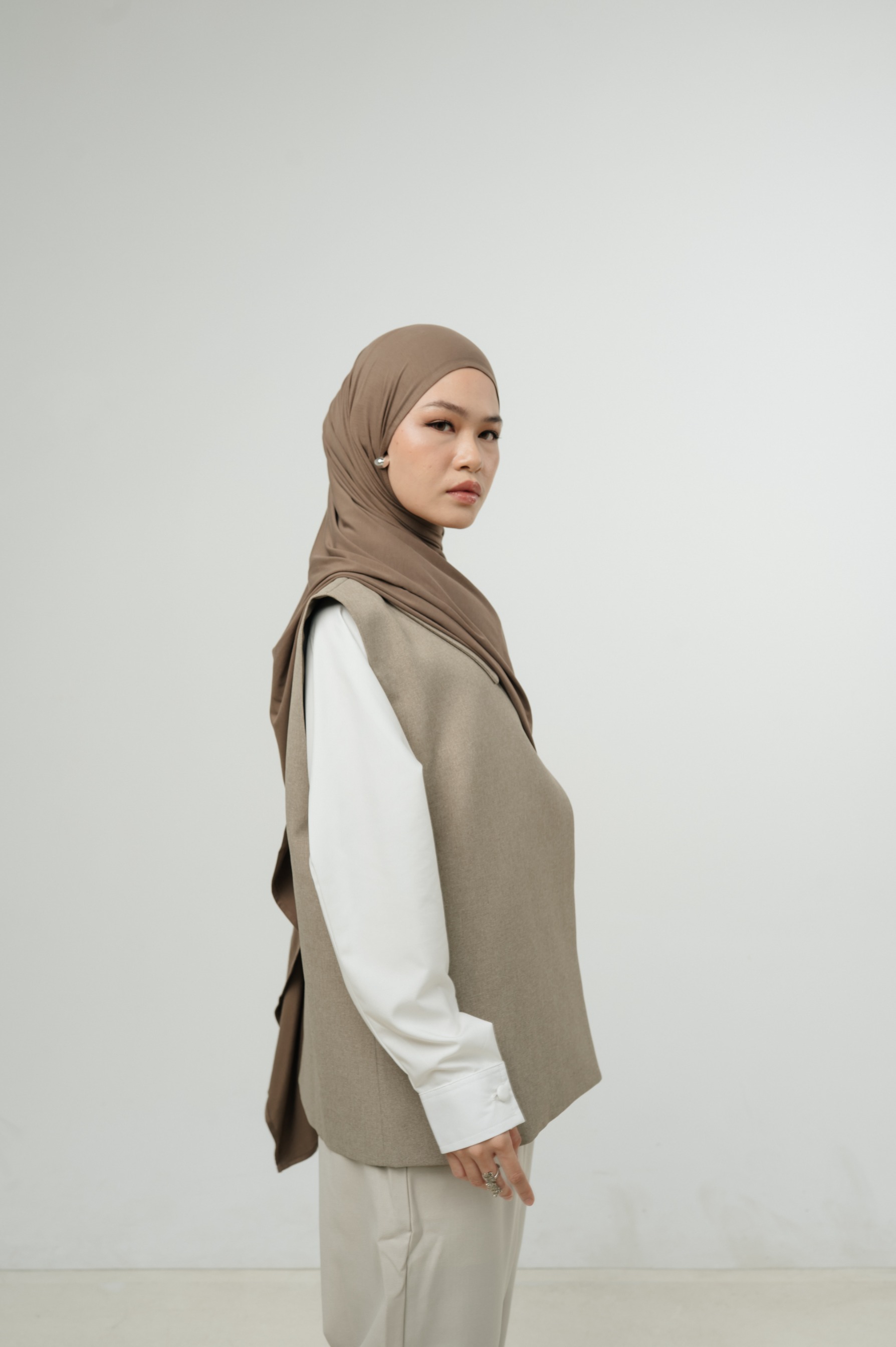 Zueda Instant Scarf Taupe | Pashmina Premium Bamboo