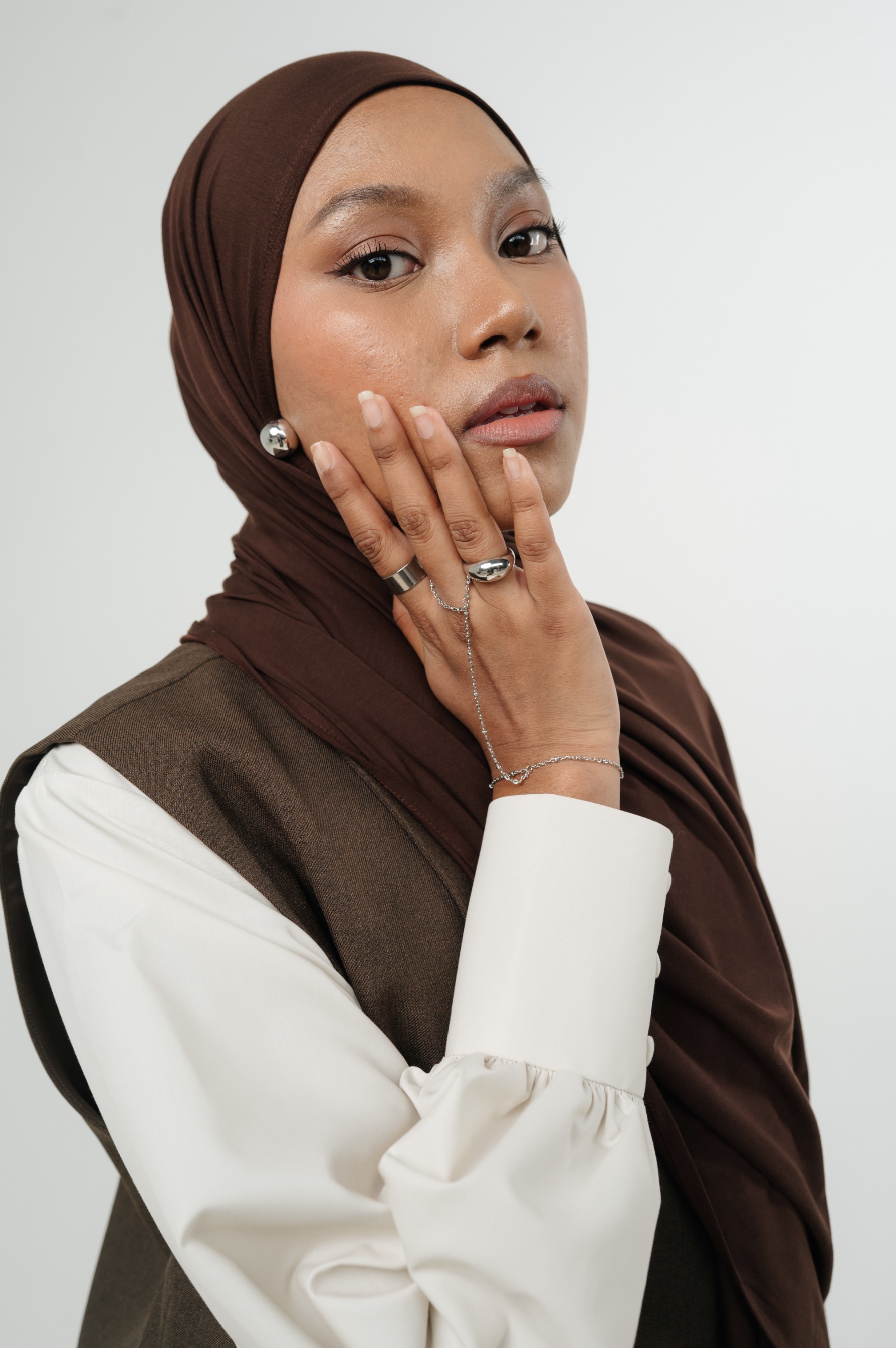 Zueda Instant Scarf Choco Mahogany | Pashmina Premium Bamboo