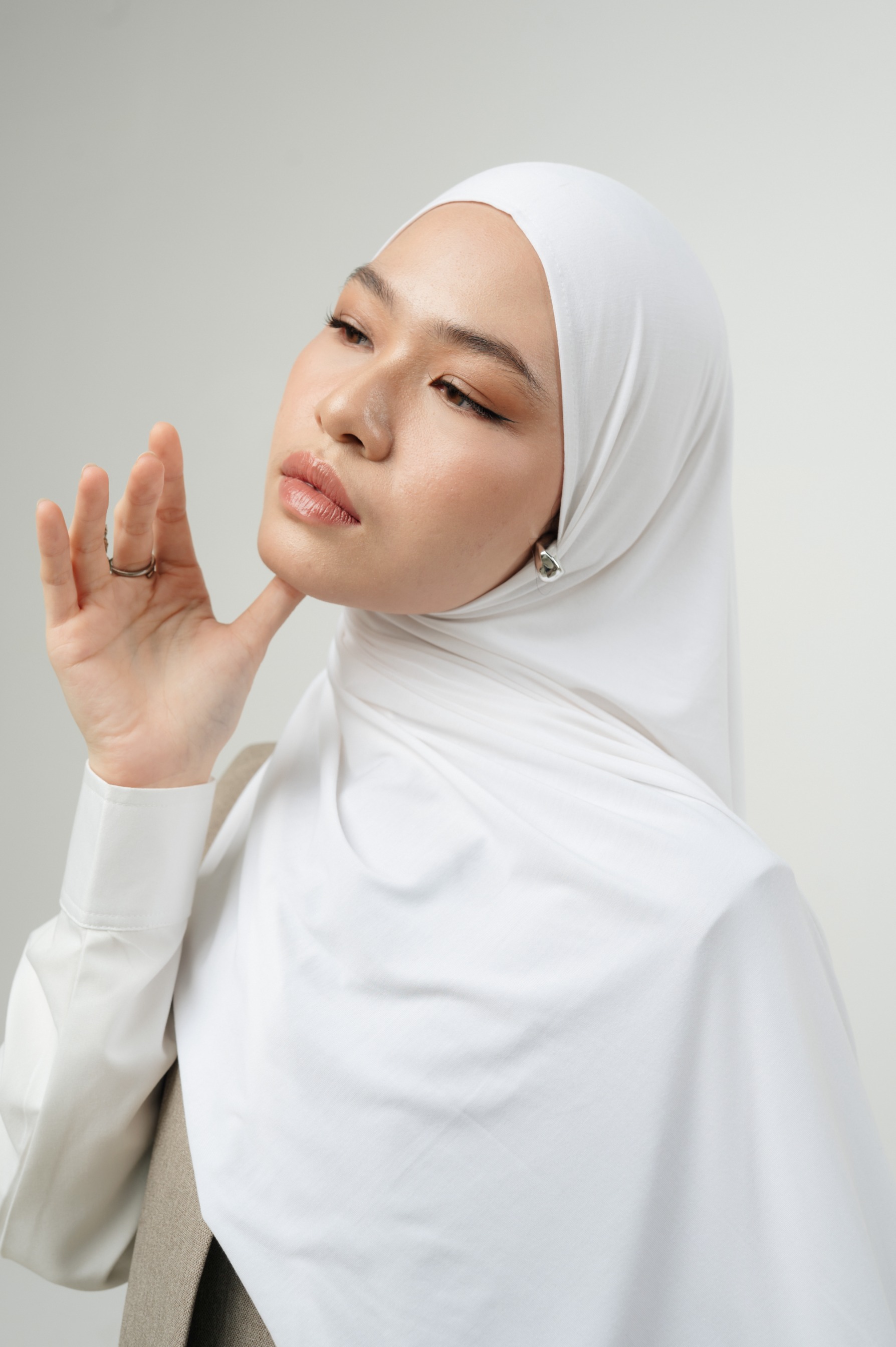 Zueda Instant Scarf White | Pashmina Premium Bamboo