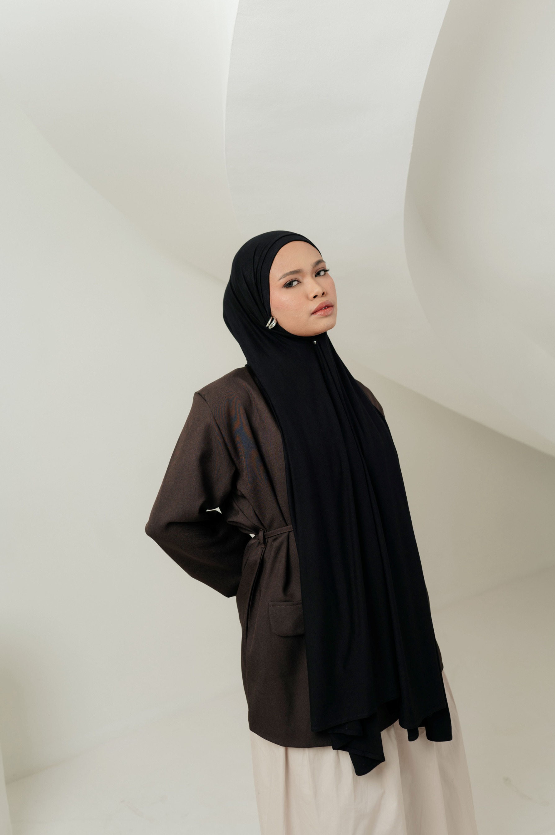 Double Size Kana Scarves with Full Cover Undercap | Pashmina Kaos | Kana Full Cover Undercap