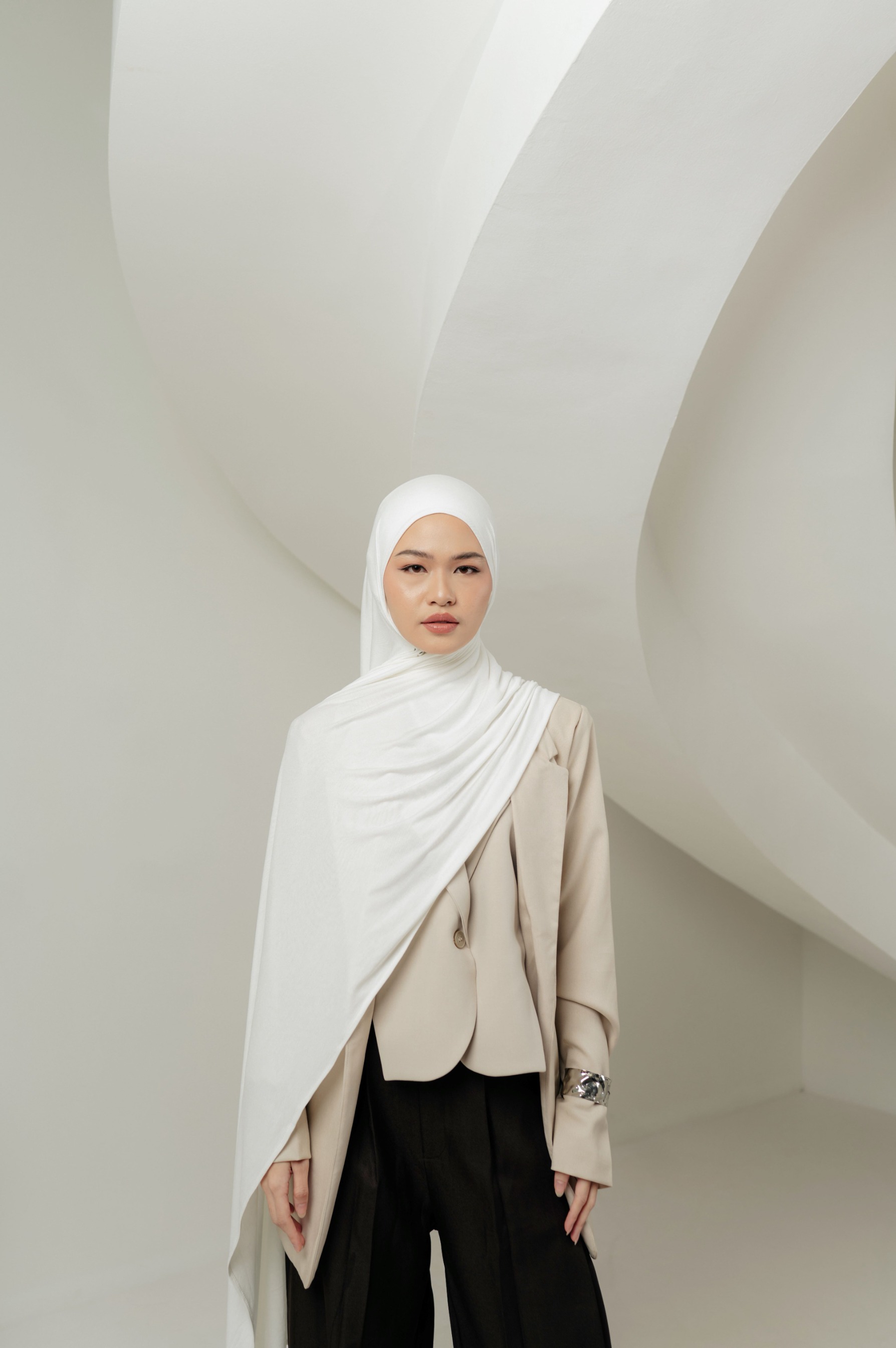 Double Size Kana Scarves with Full Cover Undercap | Pashmina Kaos | Kana Full Cover Undercap