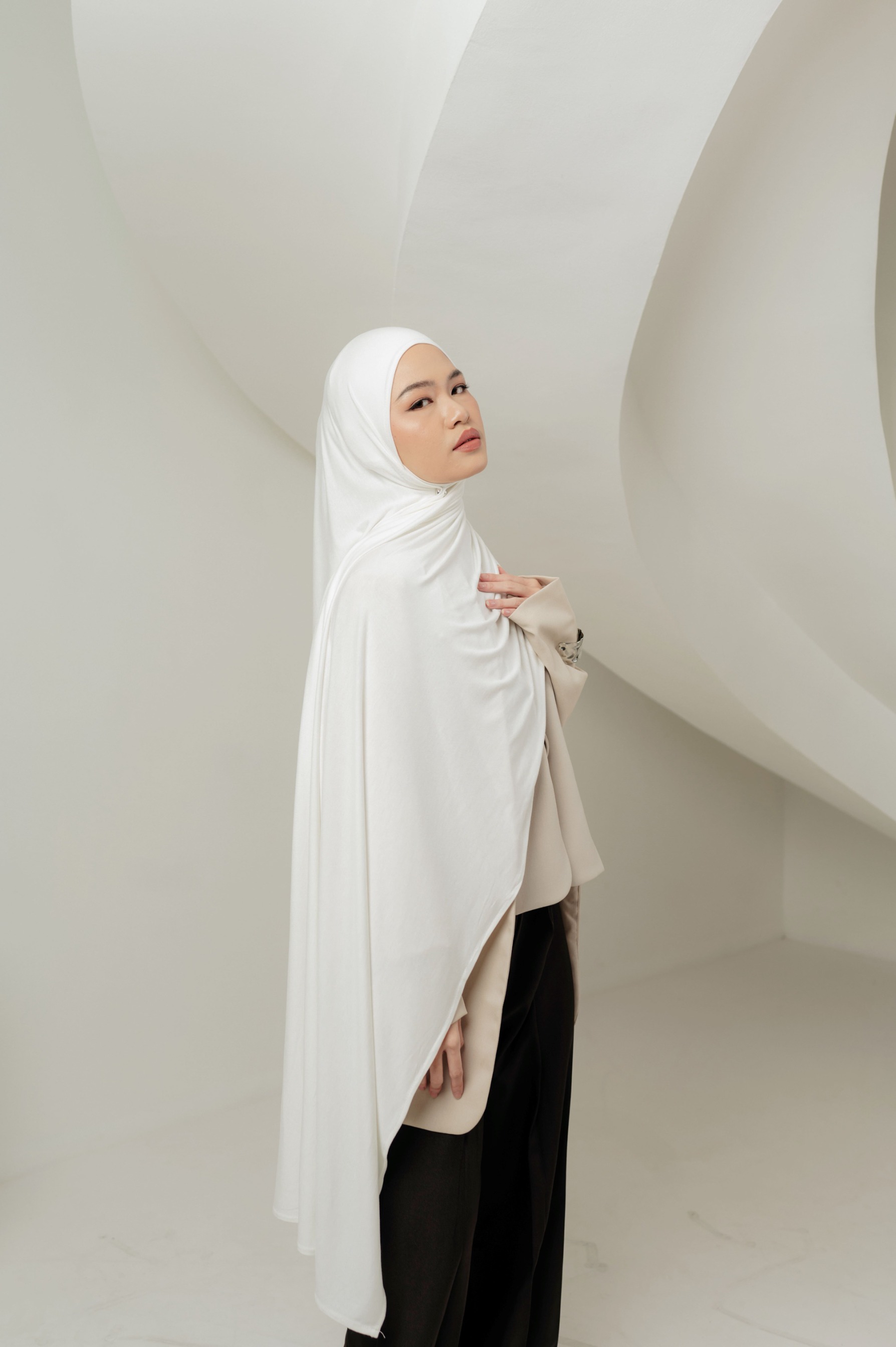 Double Size Kana Scarves with Full Cover Undercap | Pashmina Kaos | Kana Full Cover Undercap