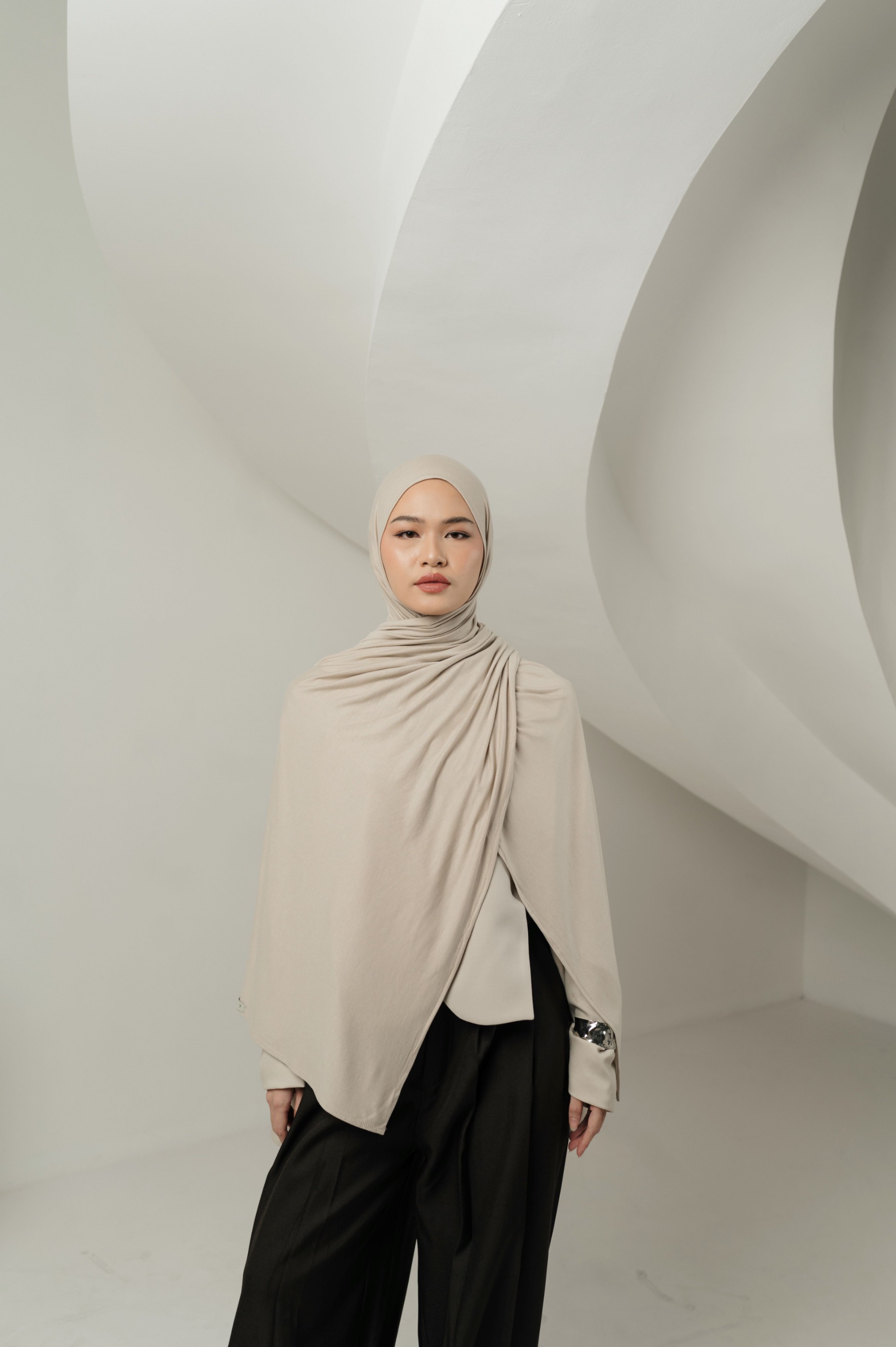Double Size Kana Scarves with Full Cover Undercap | Pashmina Kaos | Kana Full Cover Undercap