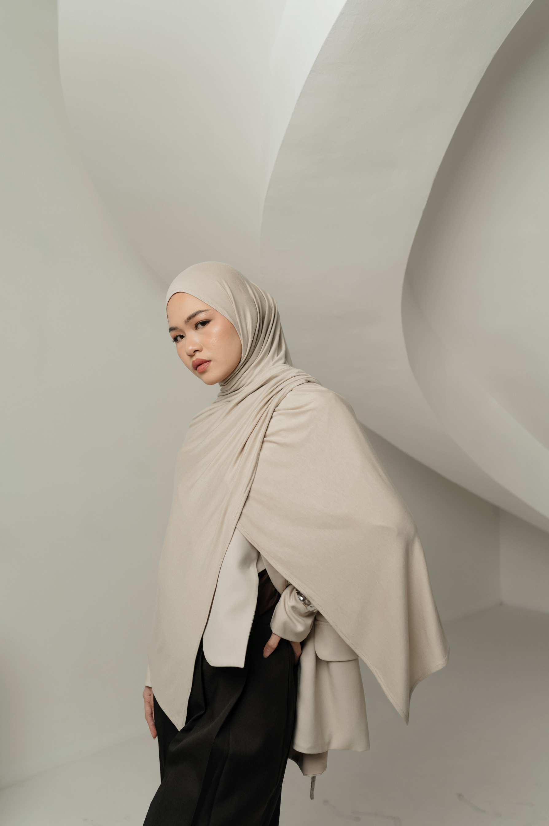 Double Size Kana Scarves with Full Cover Undercap | Pashmina Kaos | Kana Full Cover Undercap