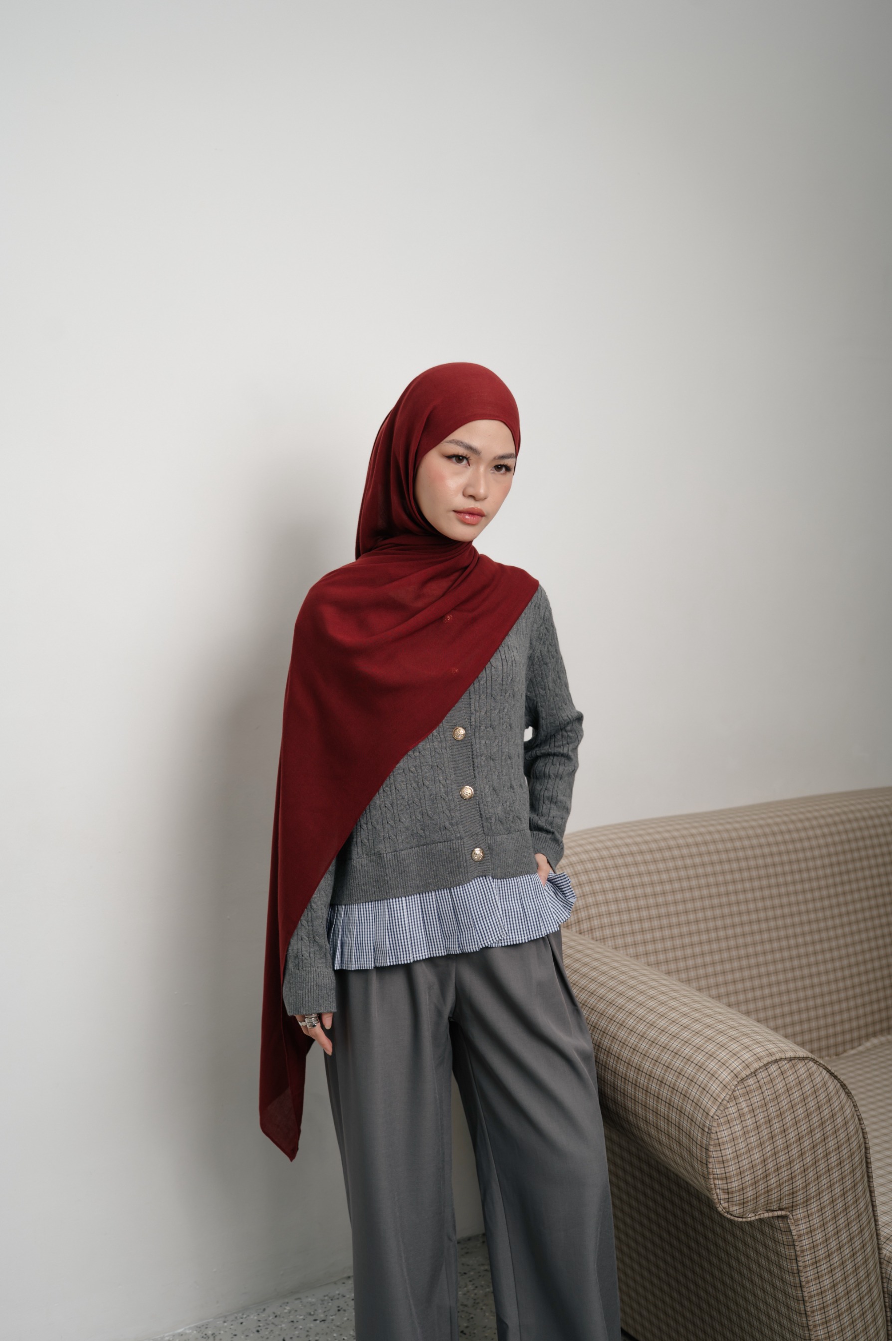 Sana Ruby Red | Pashmina Delicate Rayon
