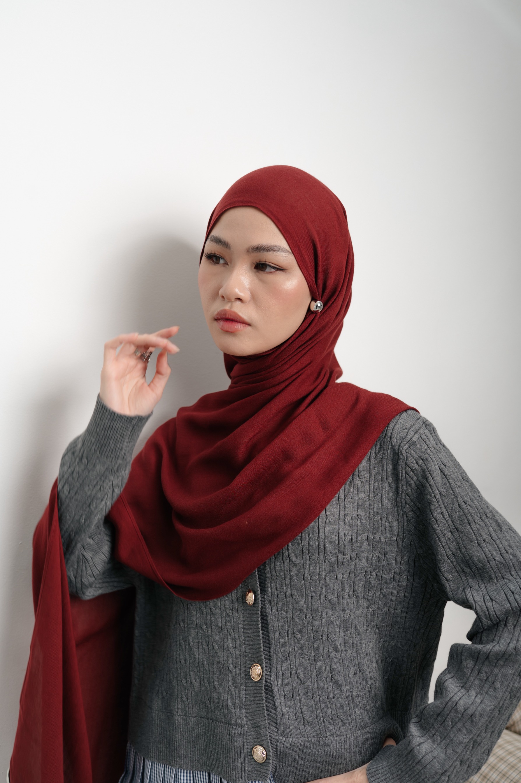 Sana Ruby Red | Pashmina Delicate Rayon