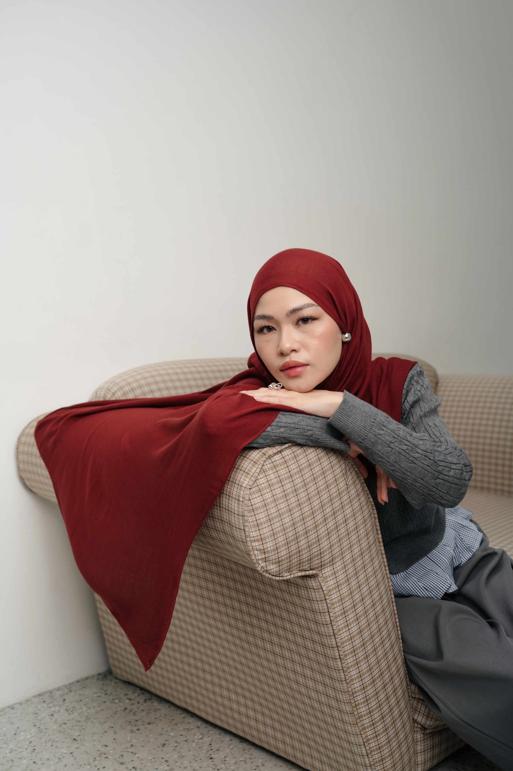 Sana Ruby Red | Pashmina Delicate Rayon