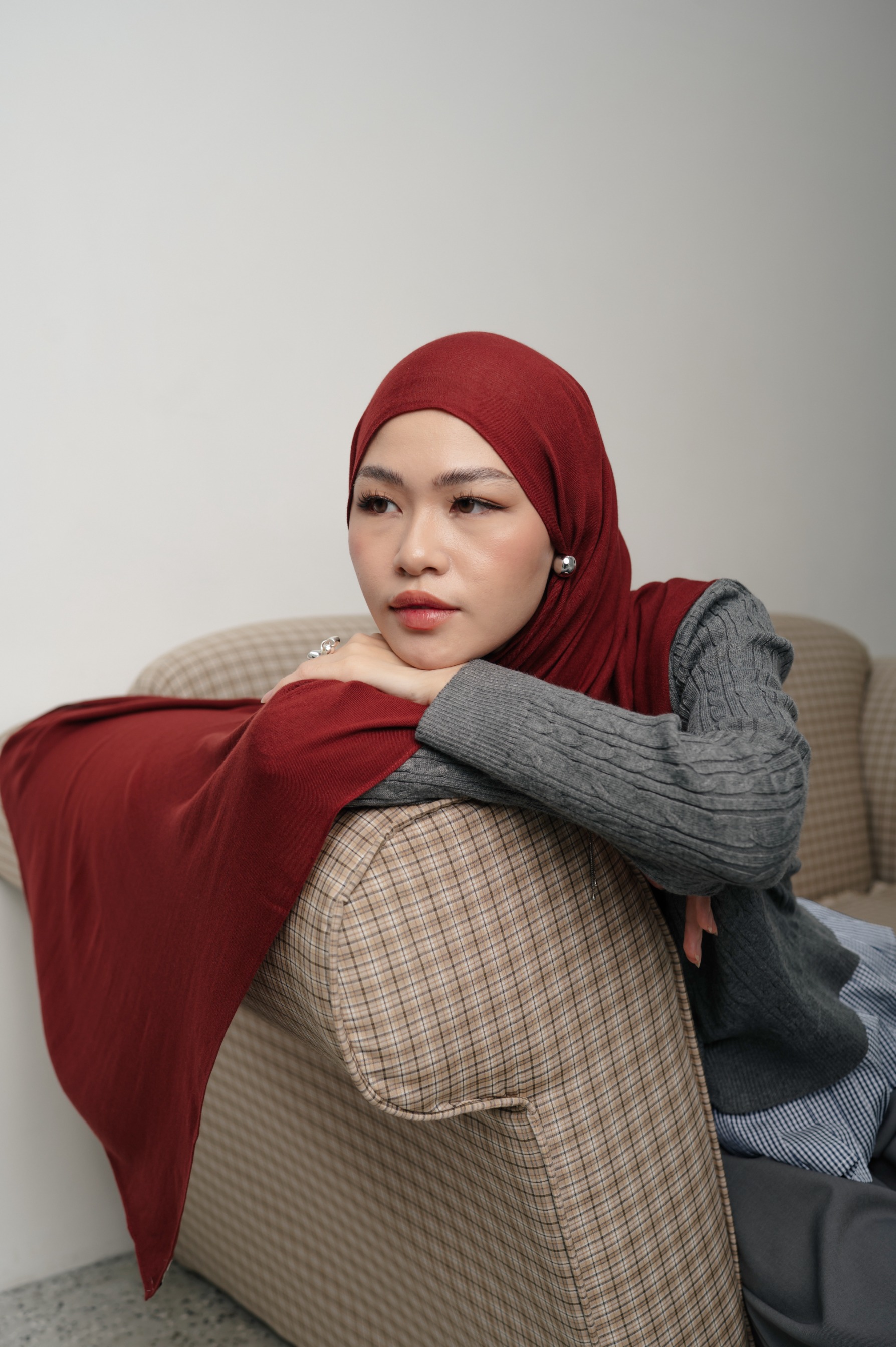 Sana Ruby Red | Pashmina Delicate Rayon