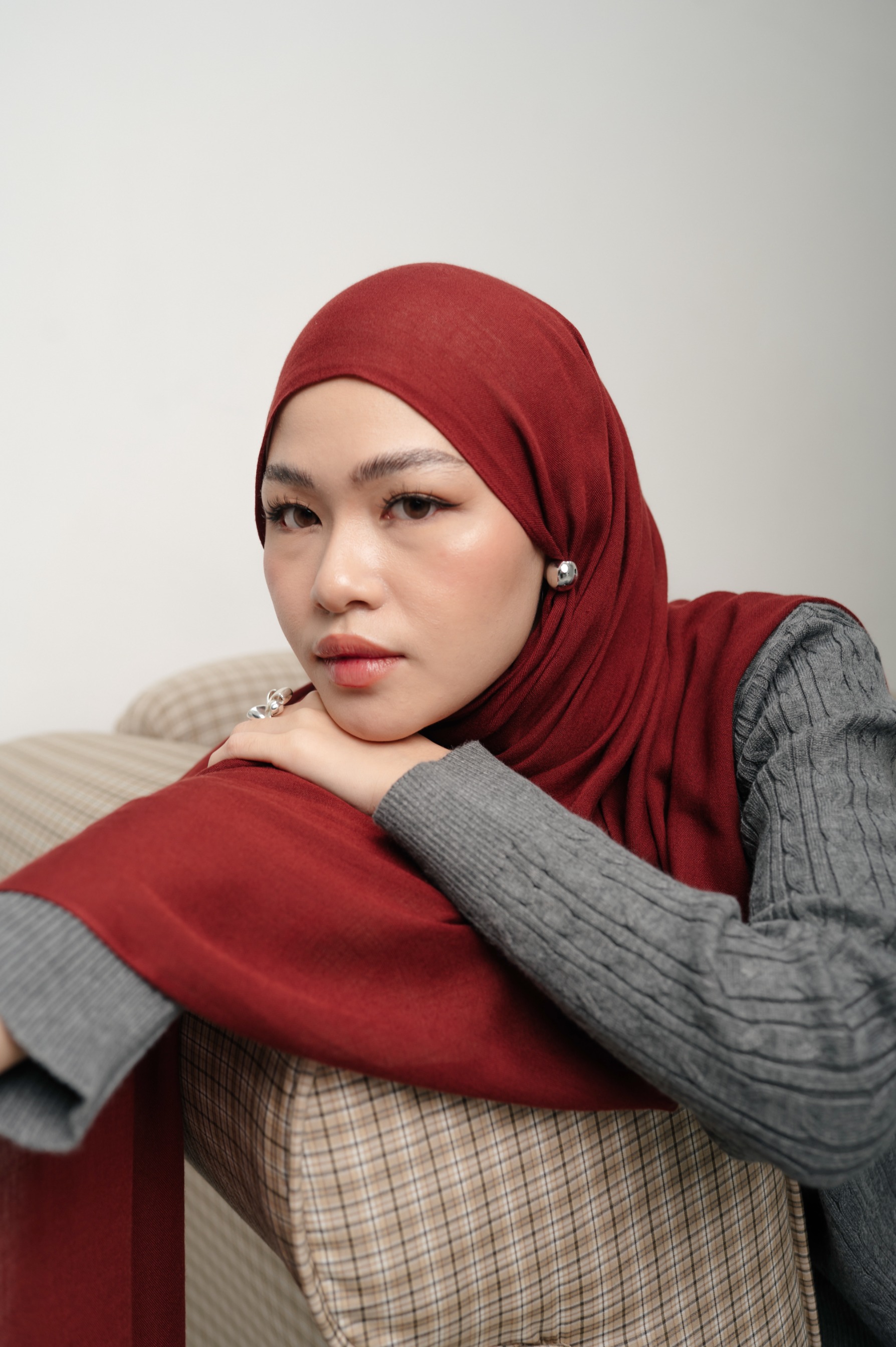 Sana Ruby Red | Pashmina Delicate Rayon