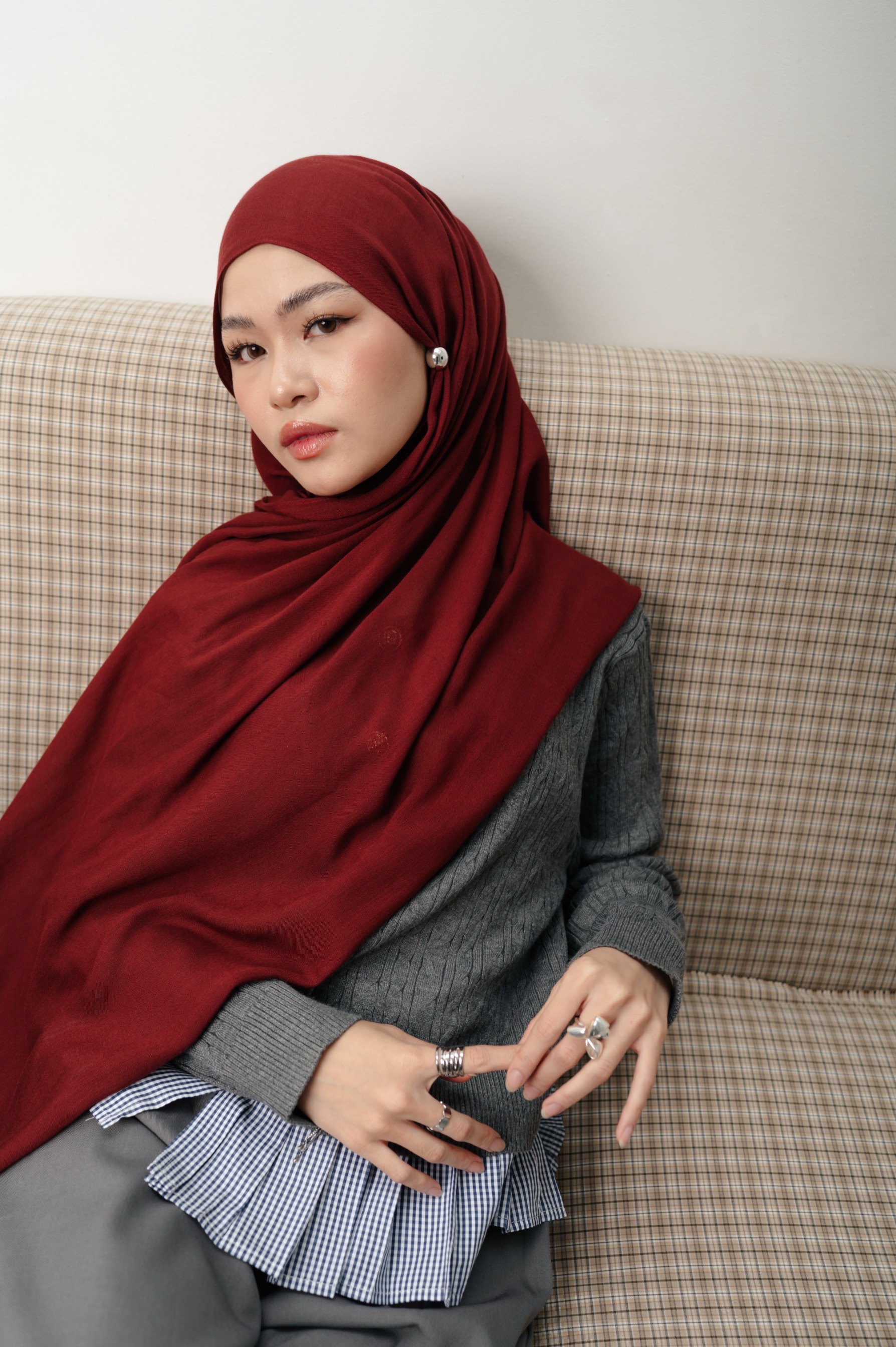 Sana Ruby Red | Pashmina Delicate Rayon