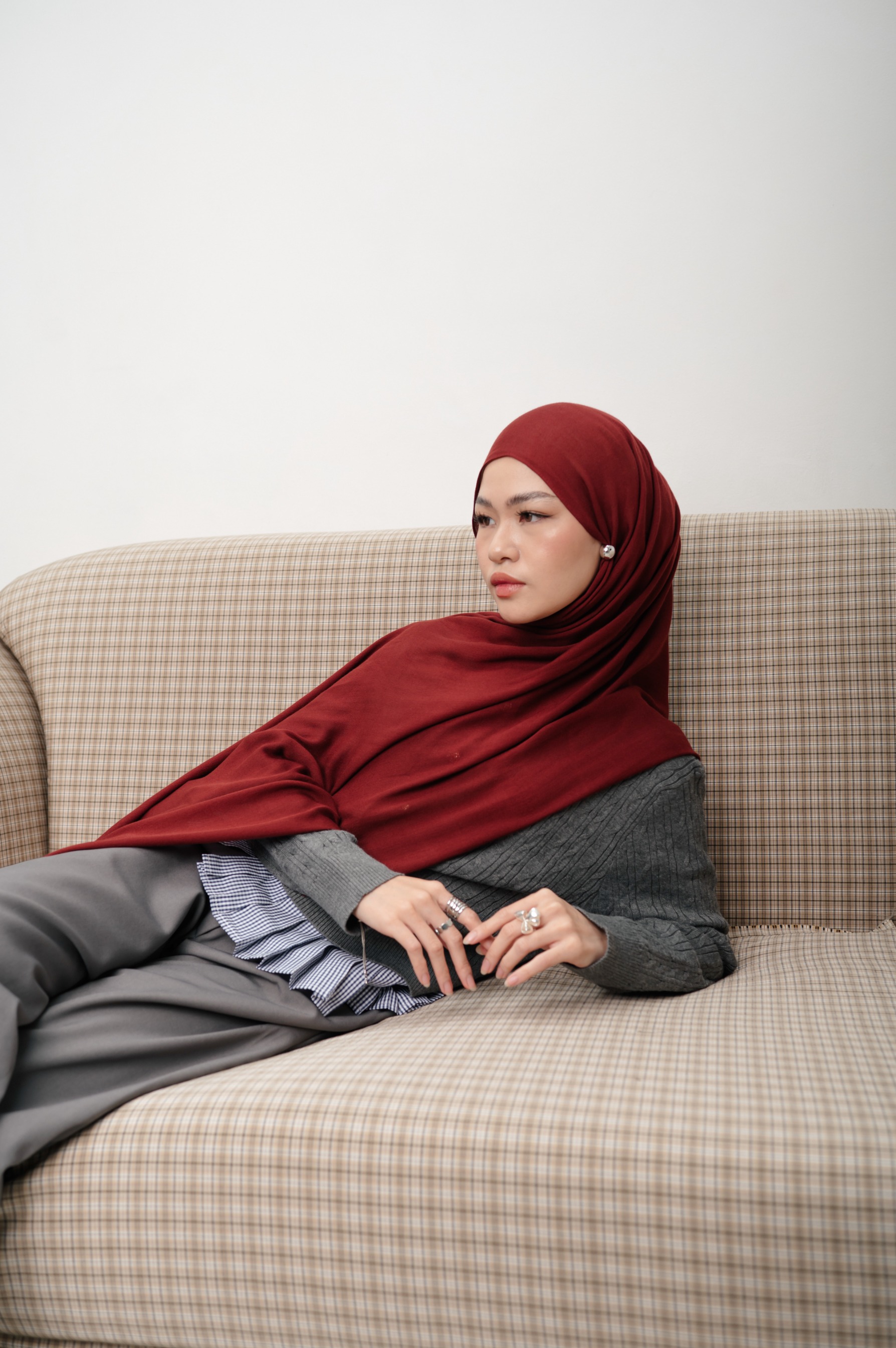 Sana Ruby Red | Pashmina Delicate Rayon