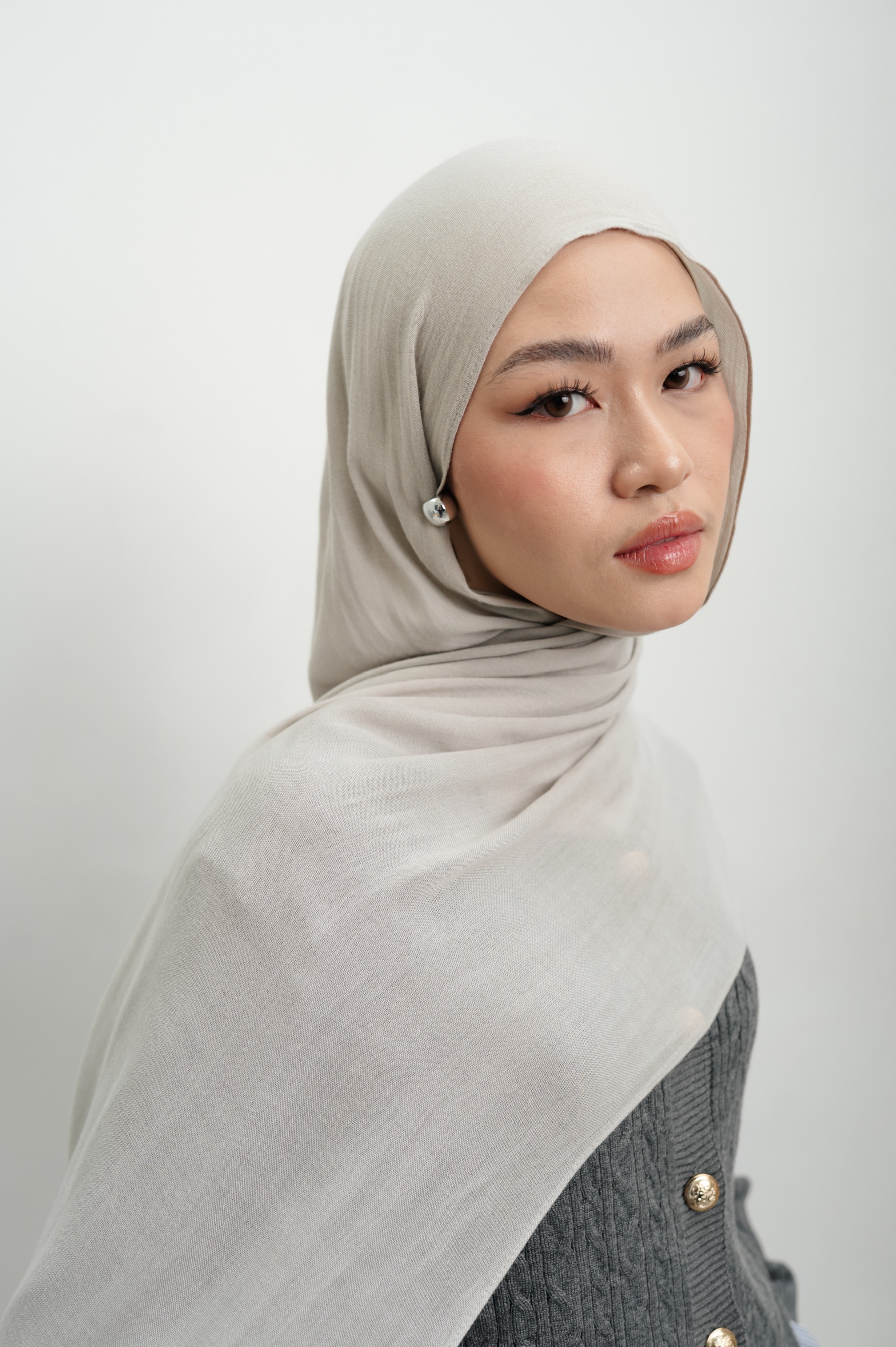 Sana Ice Grey | Pashmina Delicate Rayon