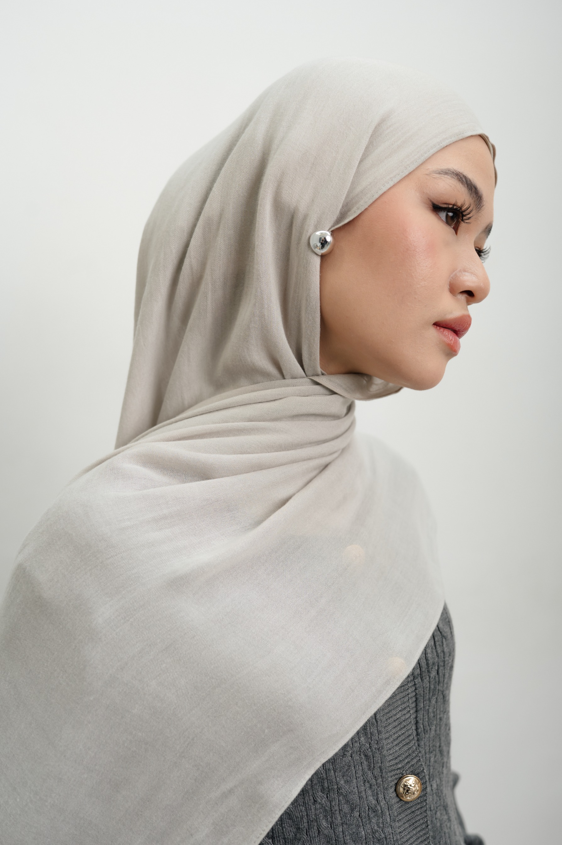 Sana Ice Grey | Pashmina Delicate Rayon