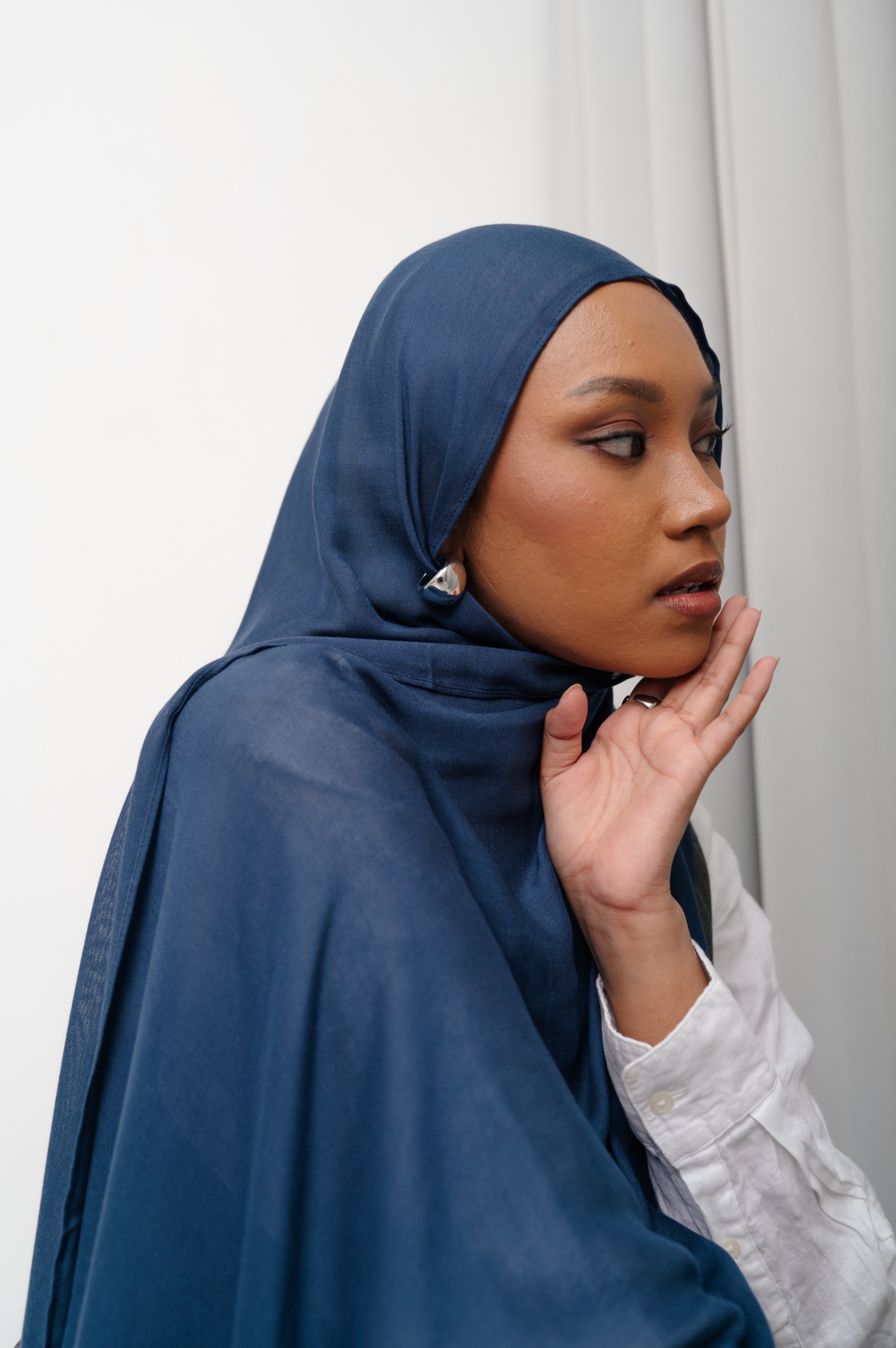 Sana Ocean Blue | Pashmina Delicate Rayon
