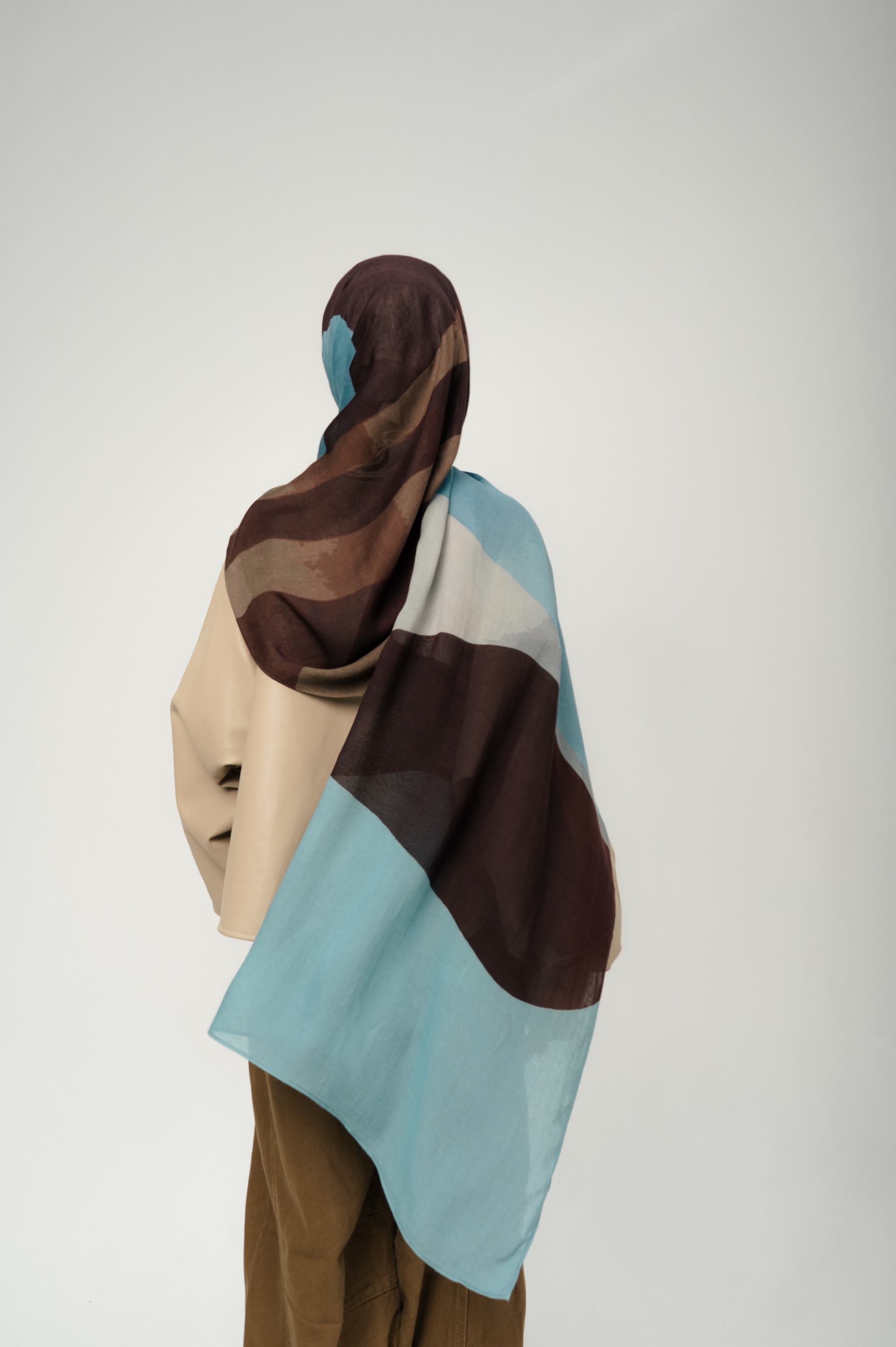 Sora Scarf Cocoa Blue | Pashmina Printed Modals