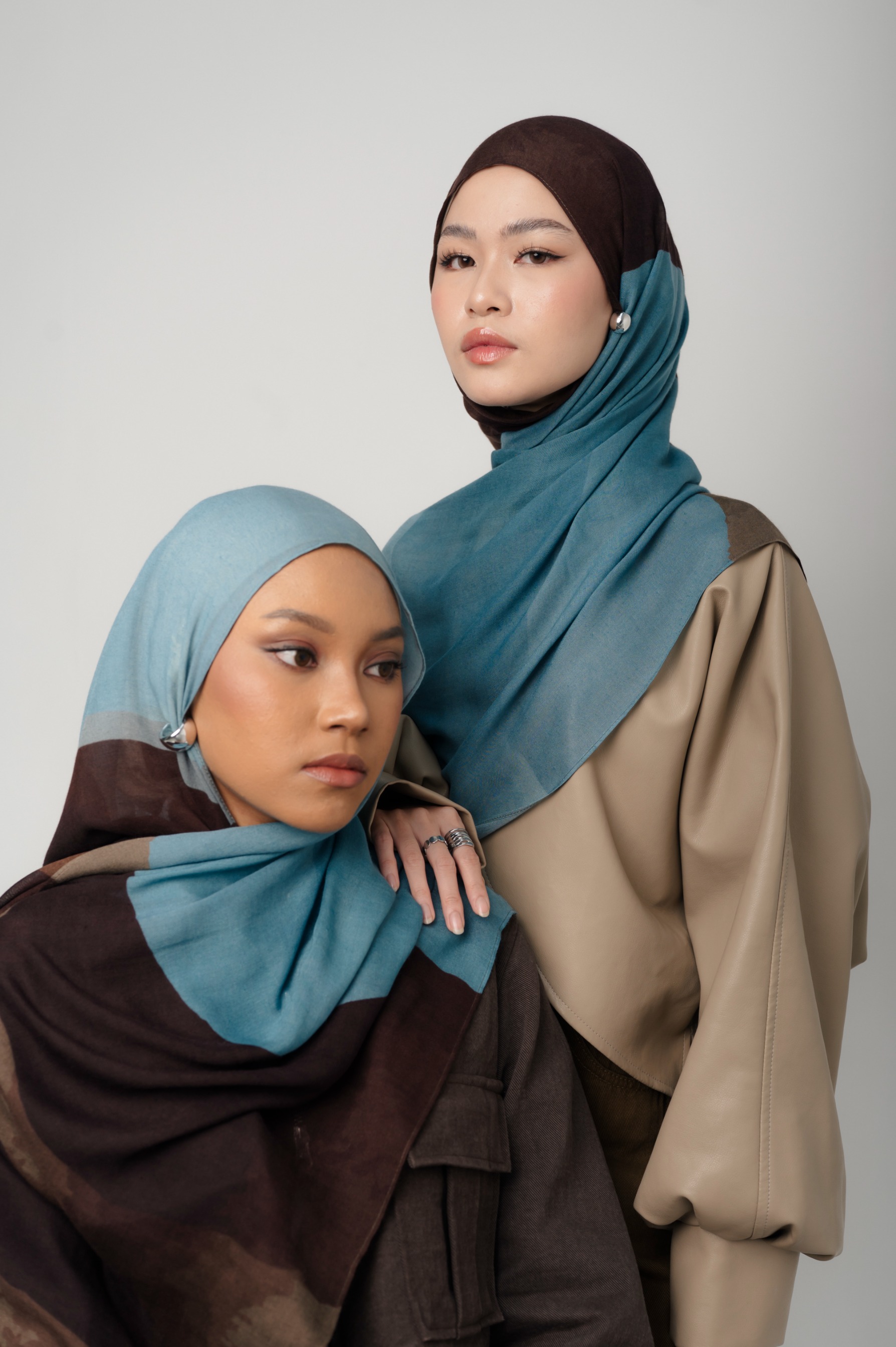 Sora Scarf Cocoa Blue | Pashmina Printed Modals