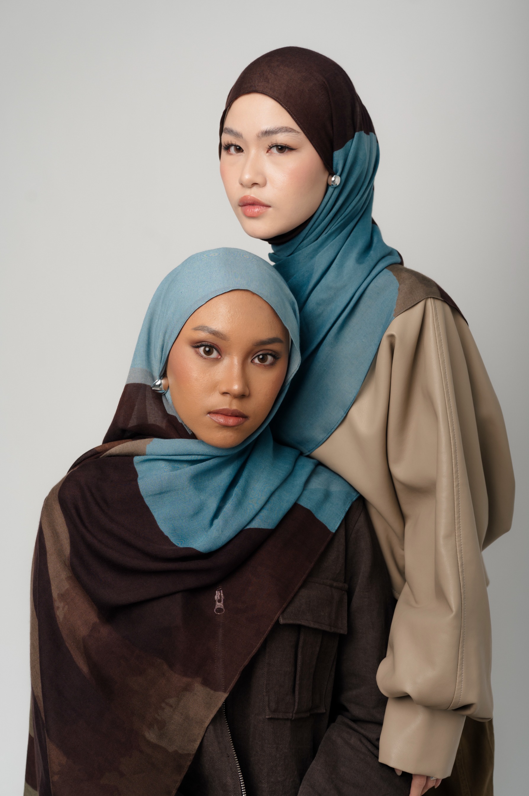 Sora Scarf Cocoa Blue | Pashmina Printed Modals