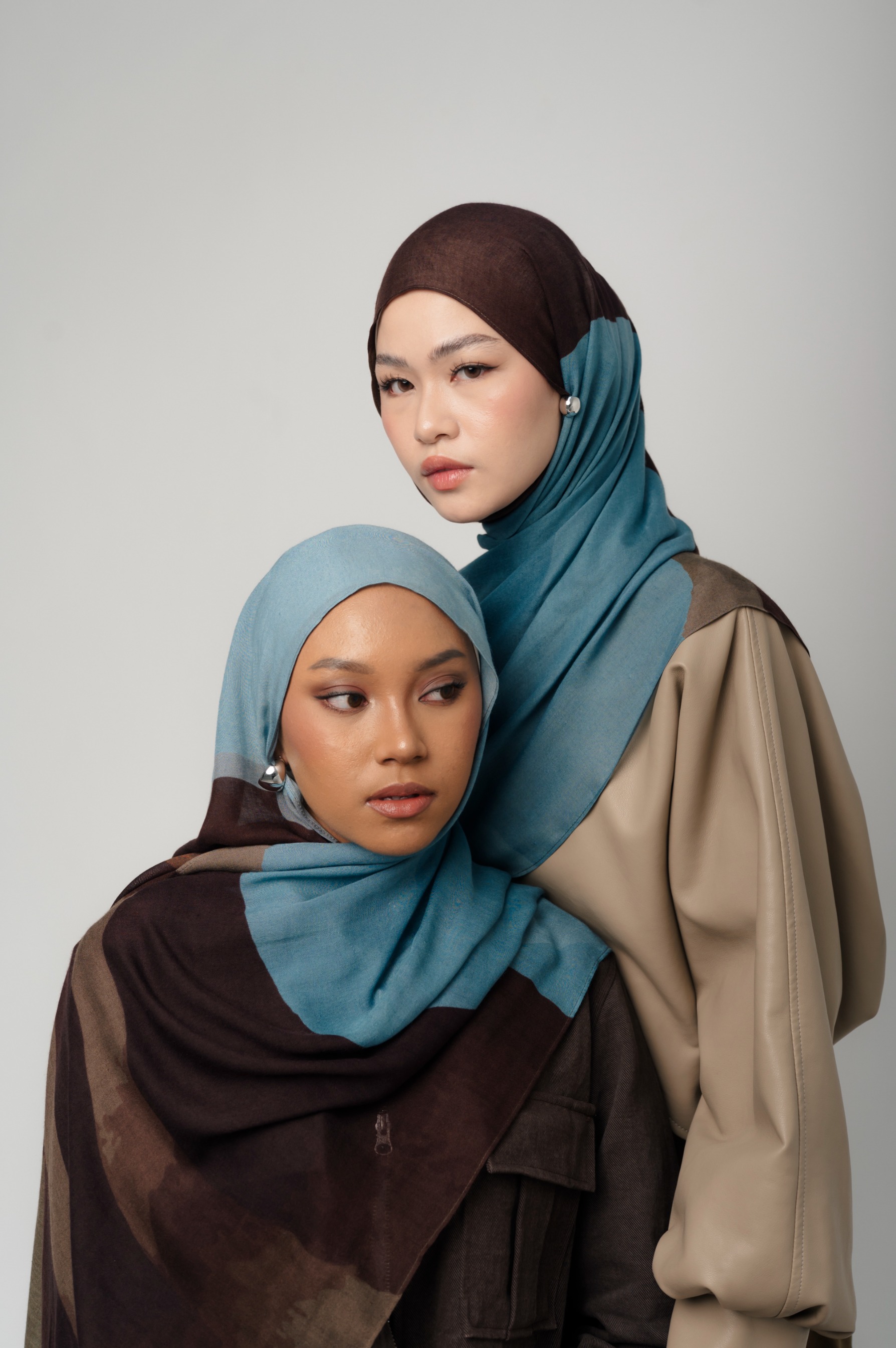 Sora Scarf Cocoa Blue | Pashmina Printed Modals