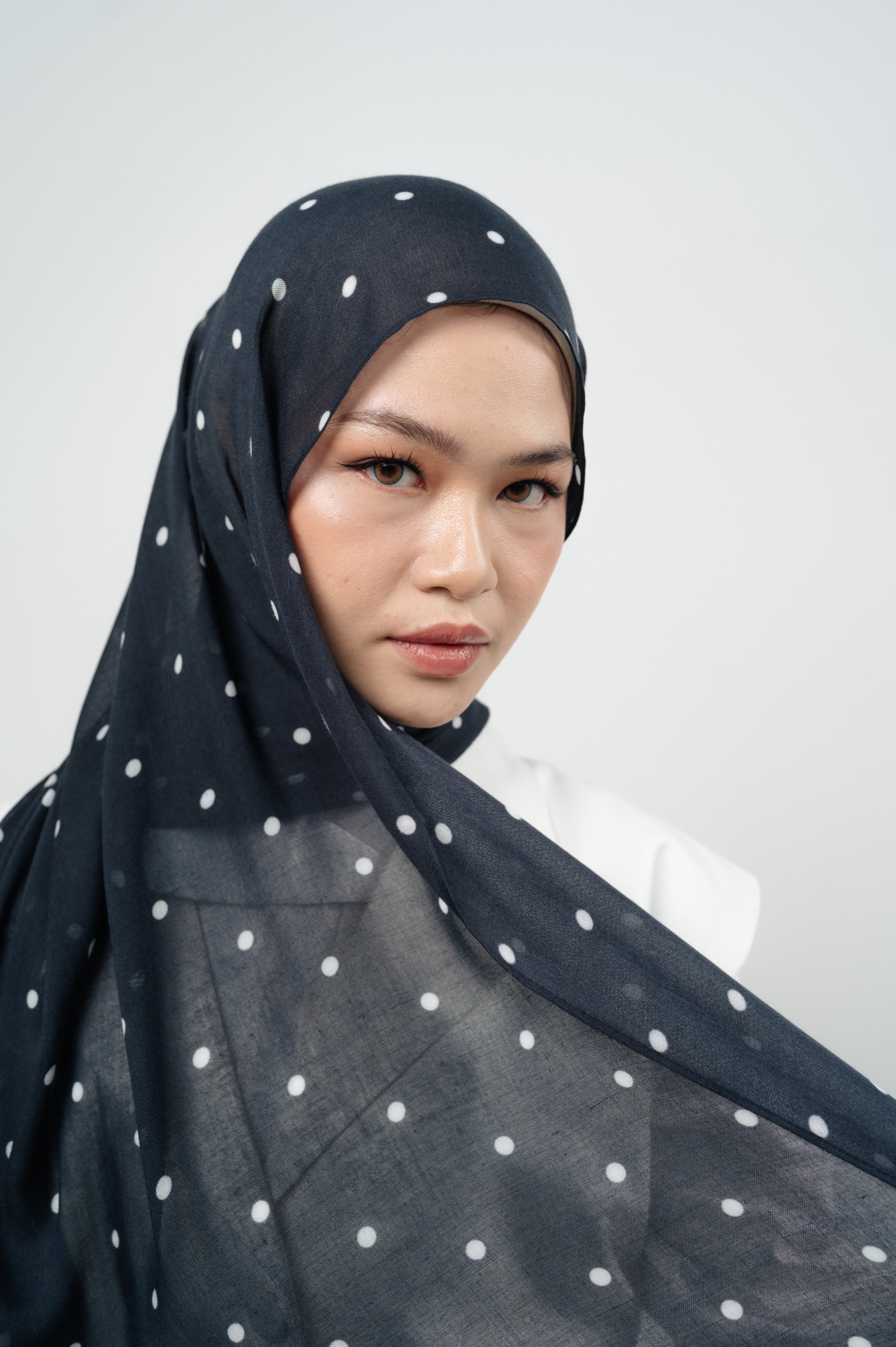 Polkadot Scarf Monochrome | Pashmina Printed Modals