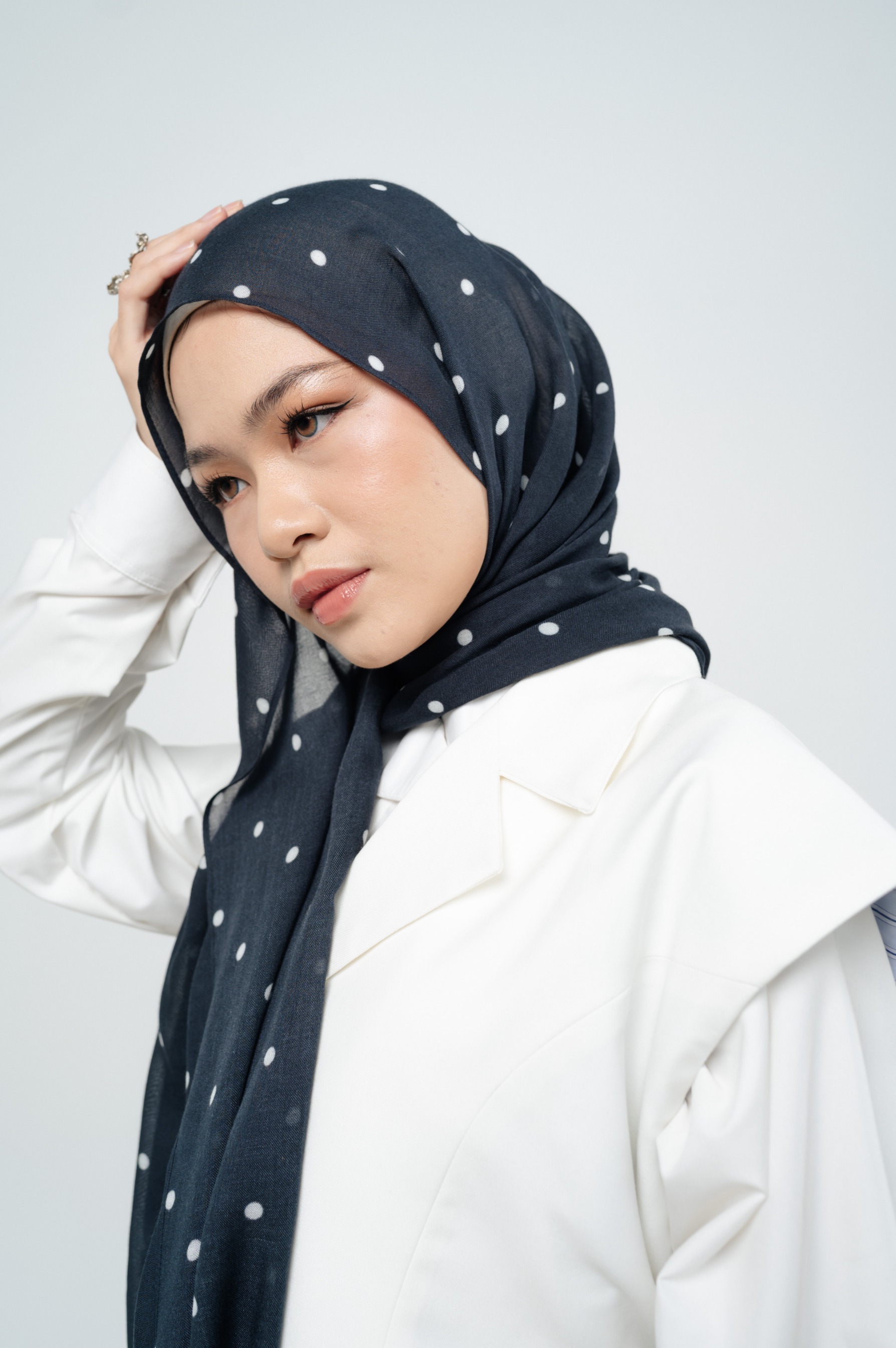 Polkadot Scarf Monochrome | Pashmina Printed Modals