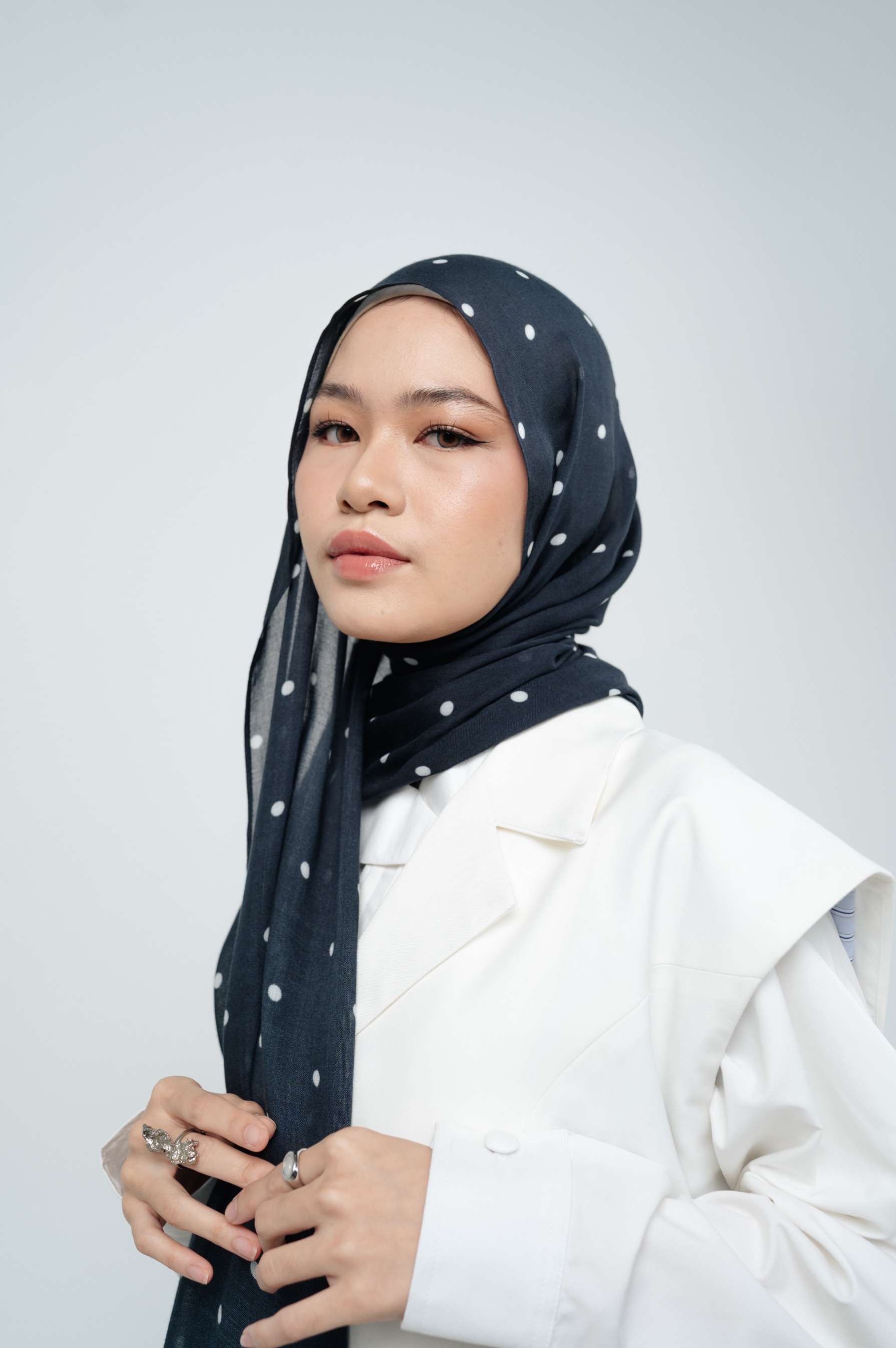 Polkadot Scarf Monochrome | Pashmina Printed Modals