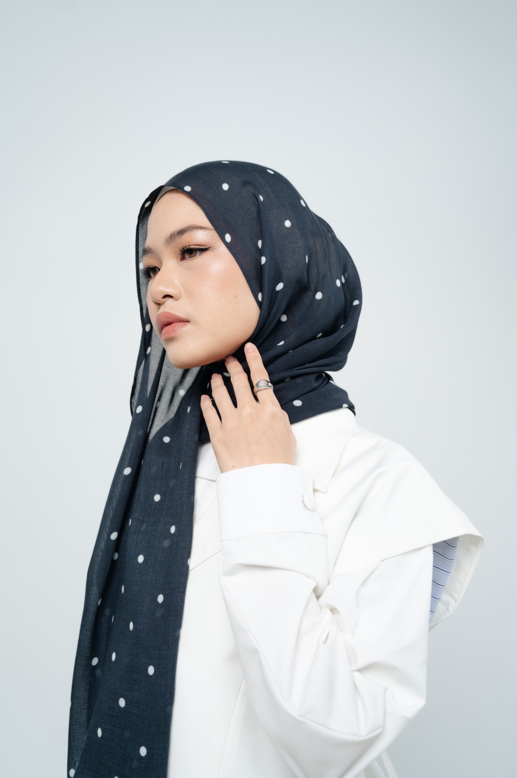 Polkadot Scarf Monochrome | Pashmina Printed Modals