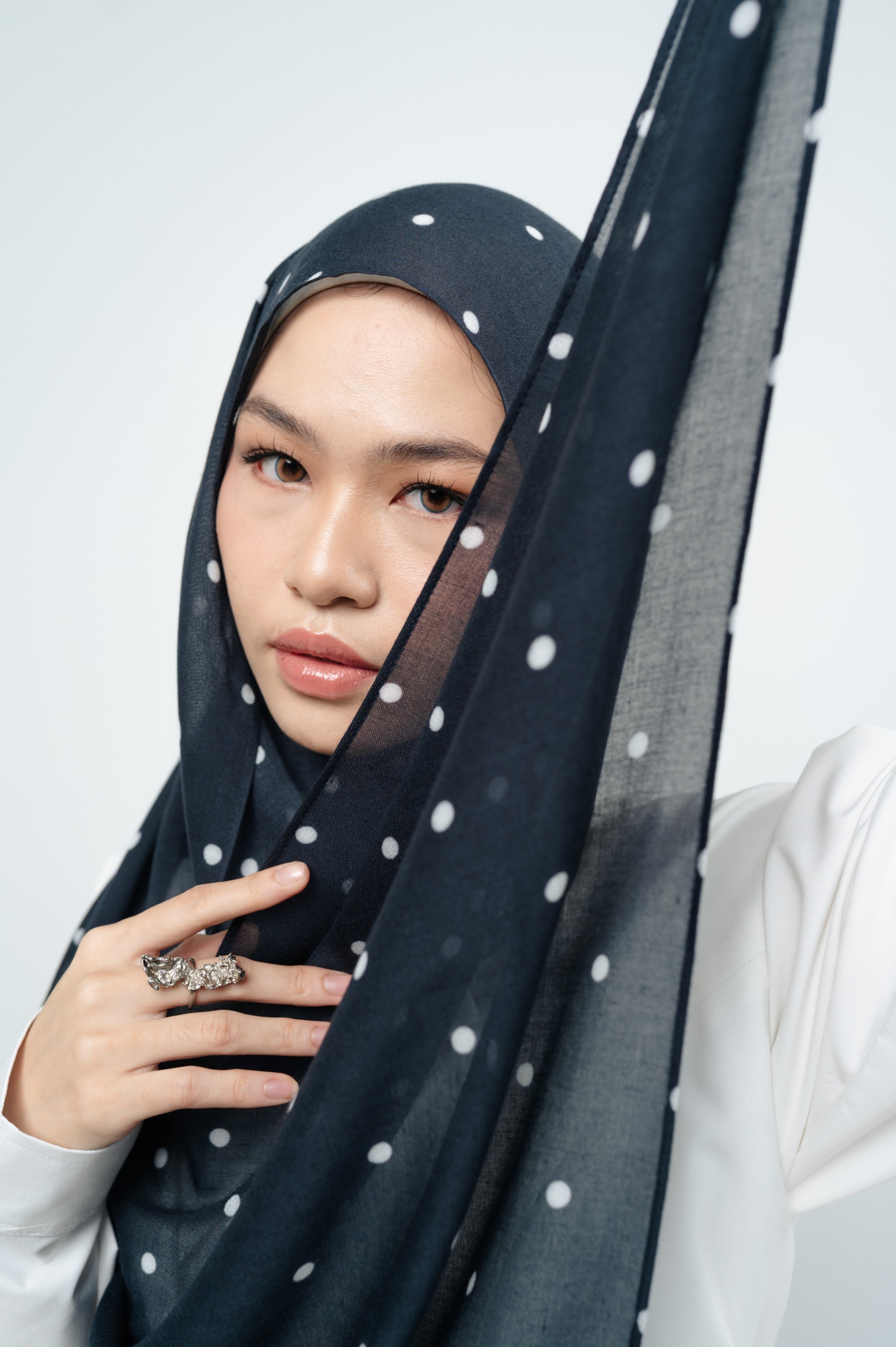 Polkadot Scarf Monochrome | Pashmina Printed Modals