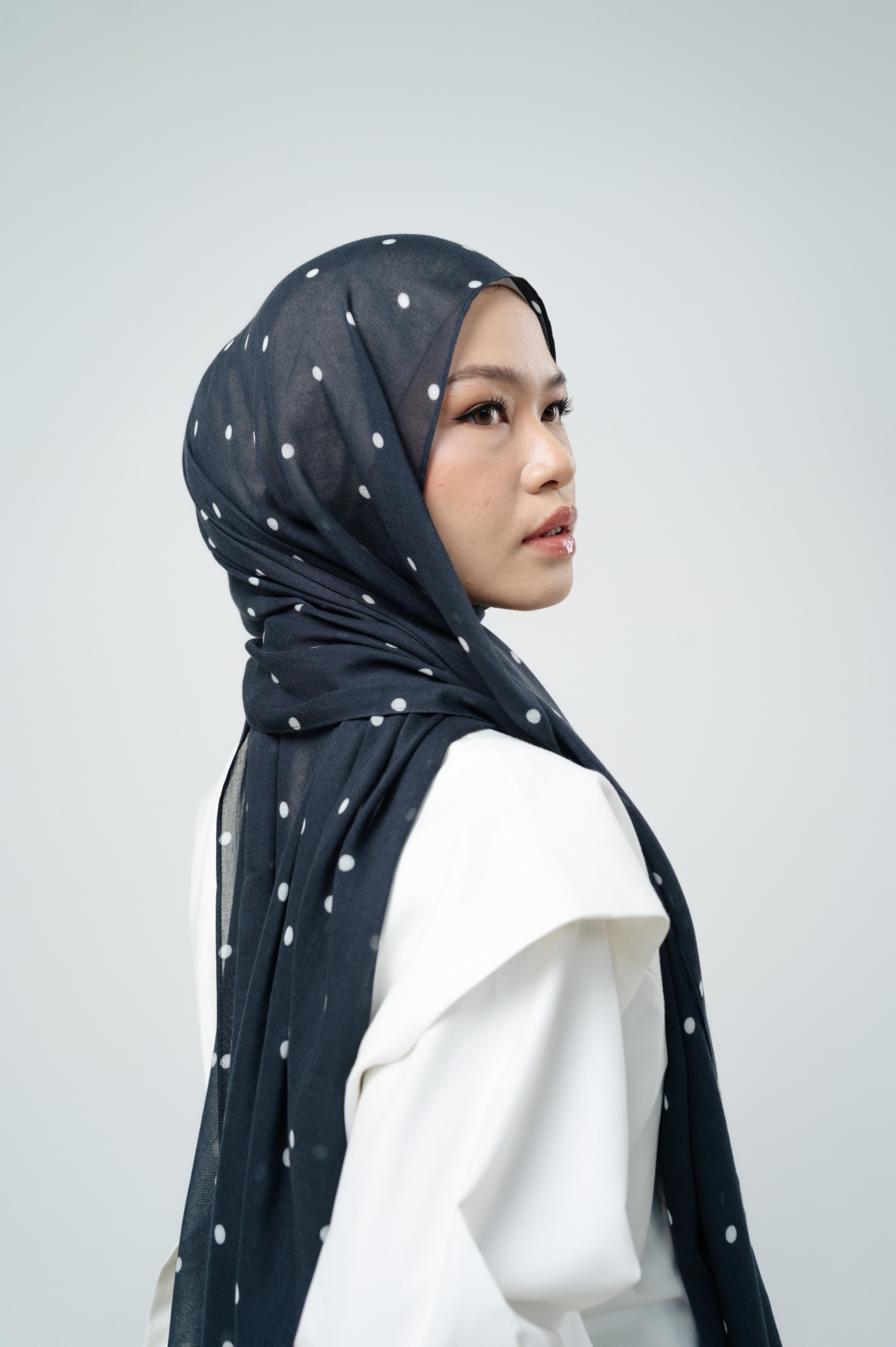 Polkadot Scarf Monochrome | Pashmina Printed Modals