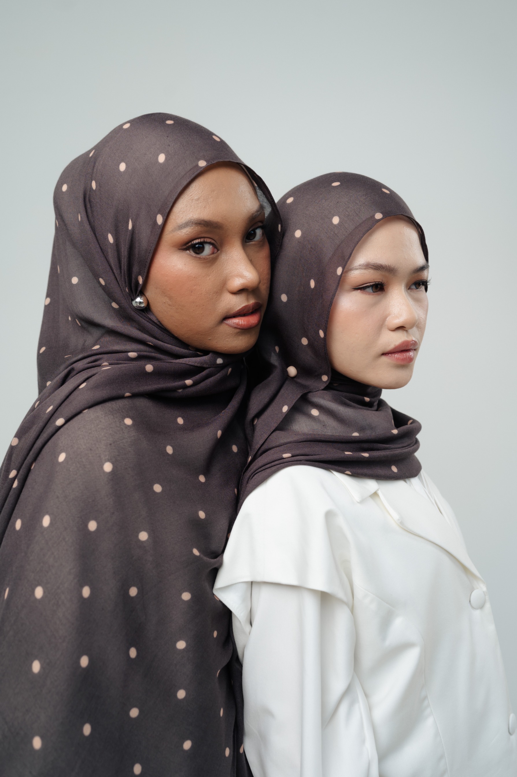 Polkadot Scarf Cocoa Pop | Pashmina Printed Modals