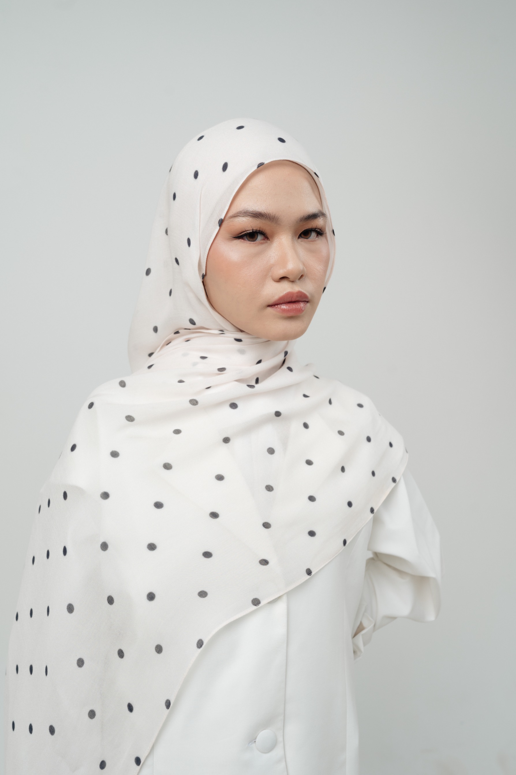 Polkadot Scarf Cloud Sprinkle | Pashmina Printed Modals