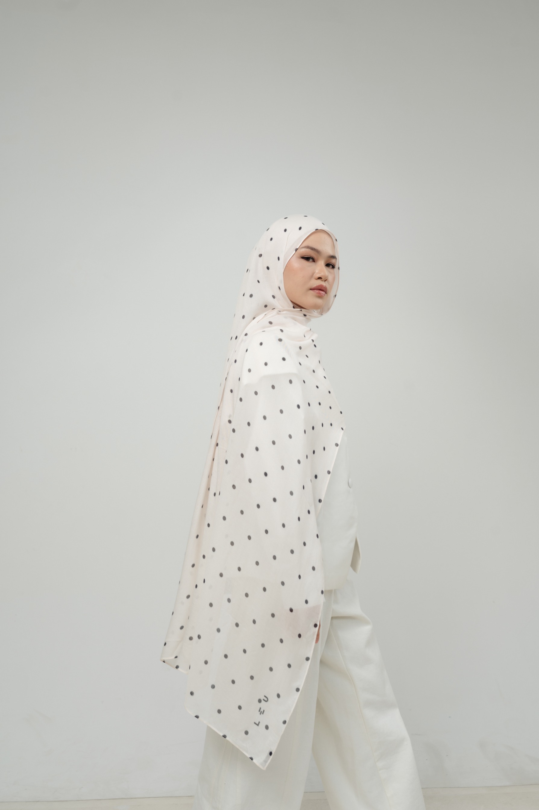 Polkadot Scarf Cloud Sprinkle | Pashmina Printed Modals