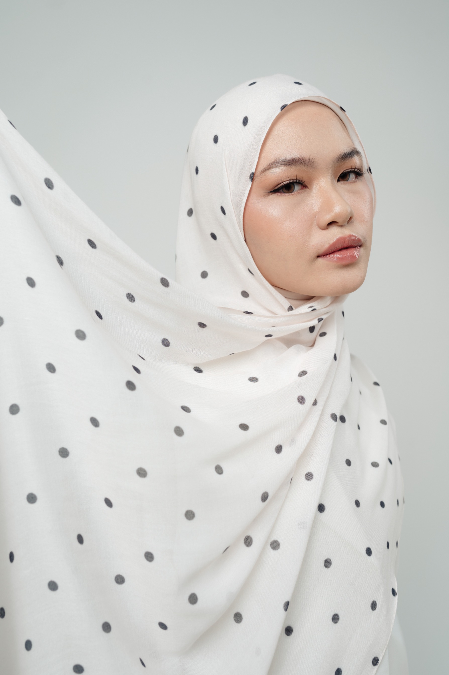 Polkadot Scarf Cloud Sprinkle | Pashmina Printed Modals