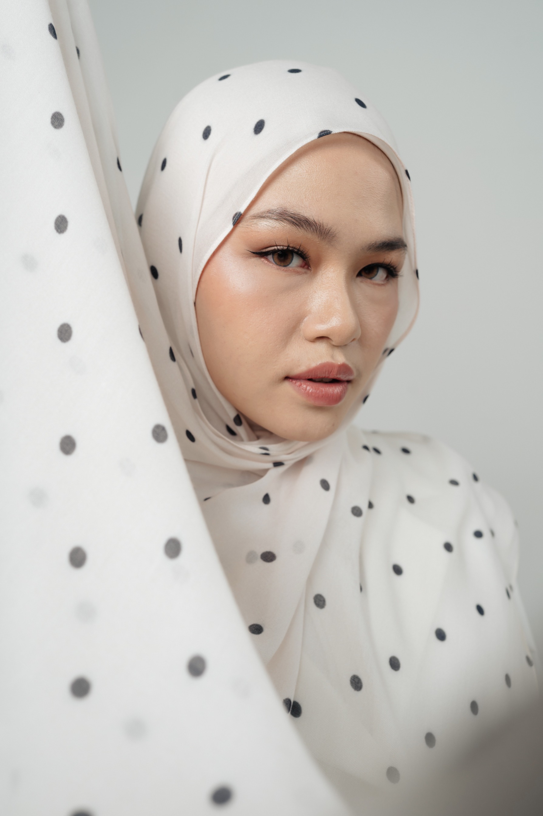 Polkadot Scarf Cloud Sprinkle | Pashmina Printed Modals