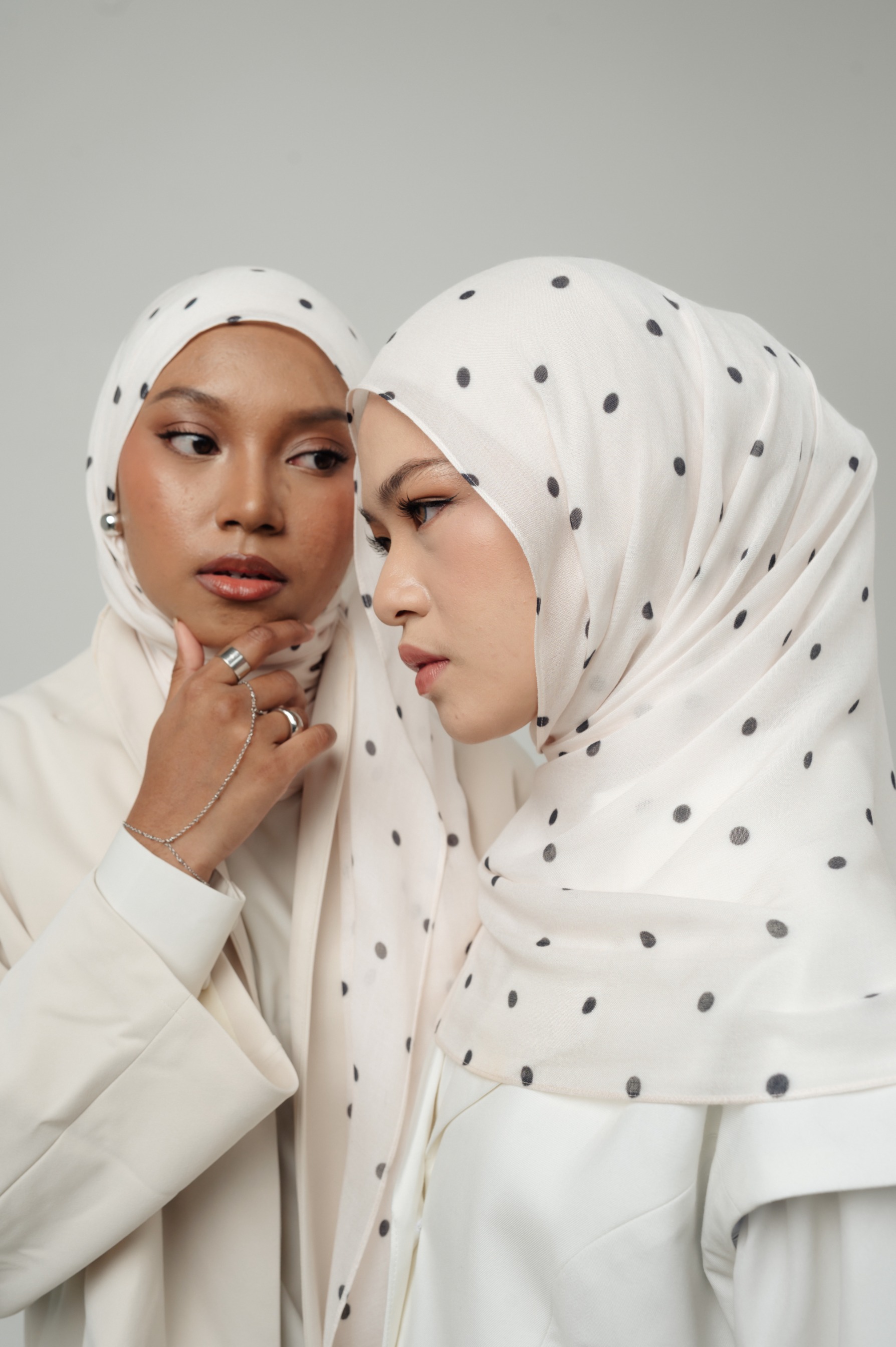 Polkadot Scarf Cloud Sprinkle | Pashmina Printed Modals