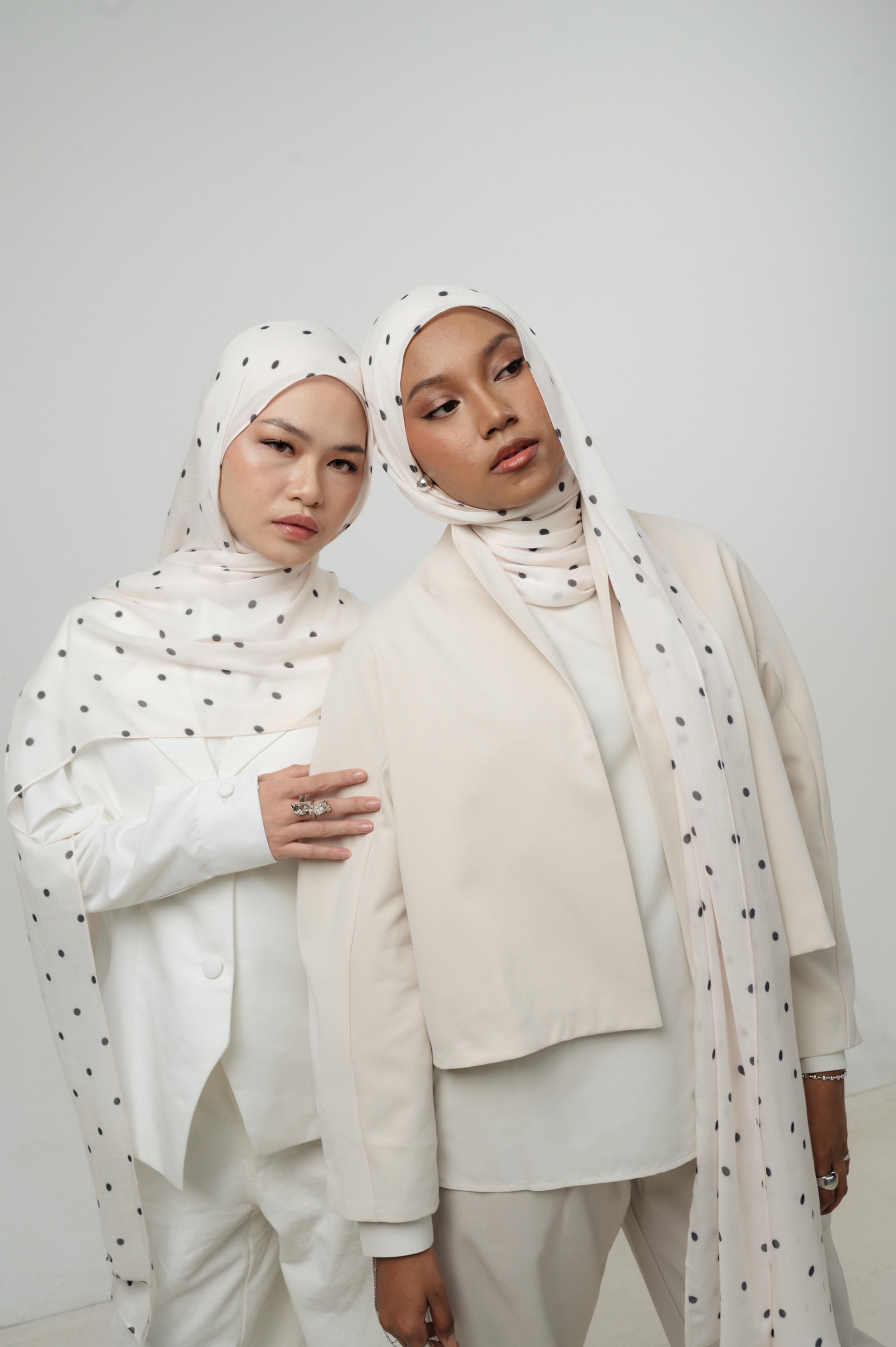 Polkadot Scarf Cloud Sprinkle | Pashmina Printed Modals