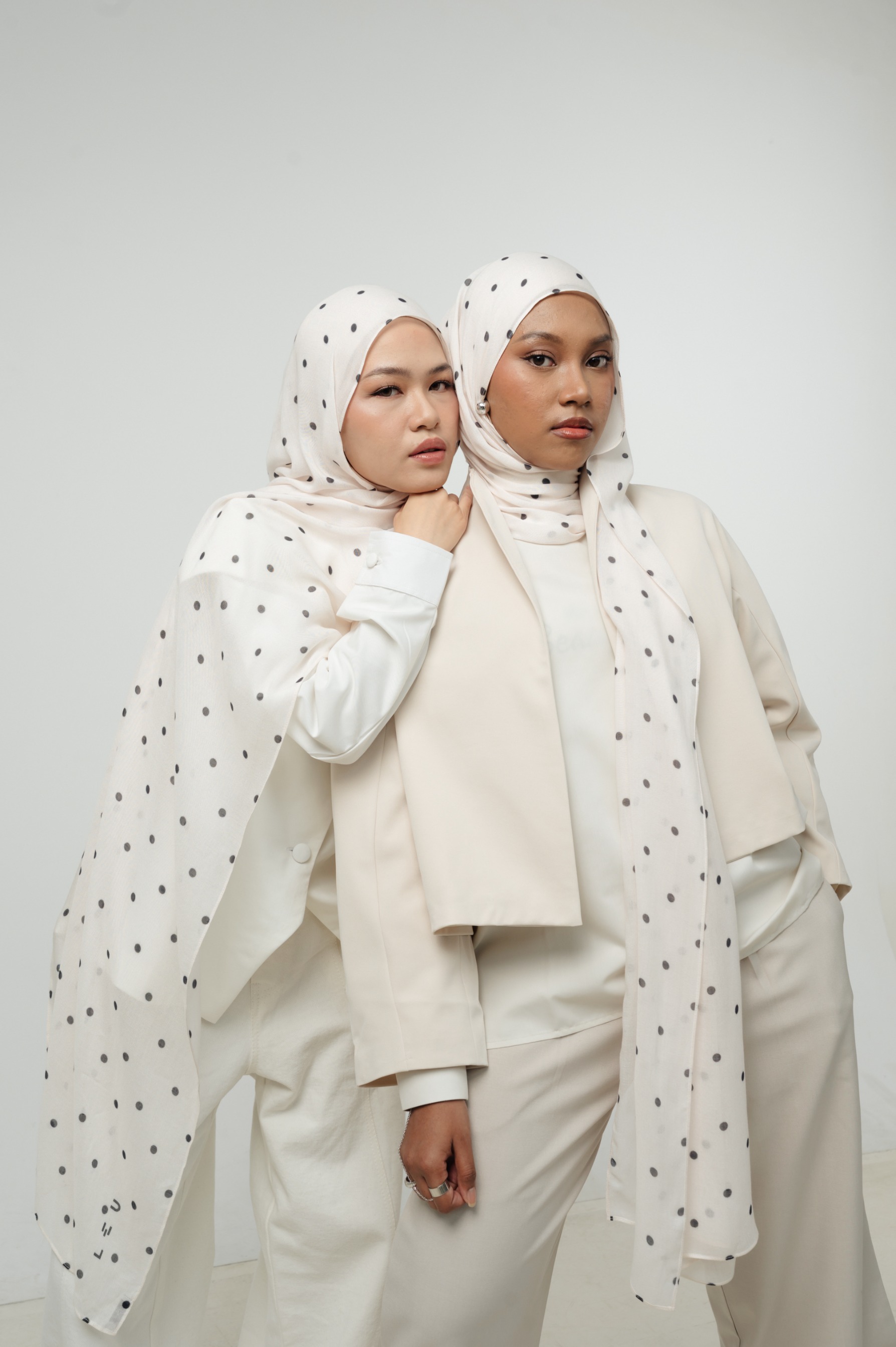 Polkadot Scarf Cloud Sprinkle | Pashmina Printed Modals
