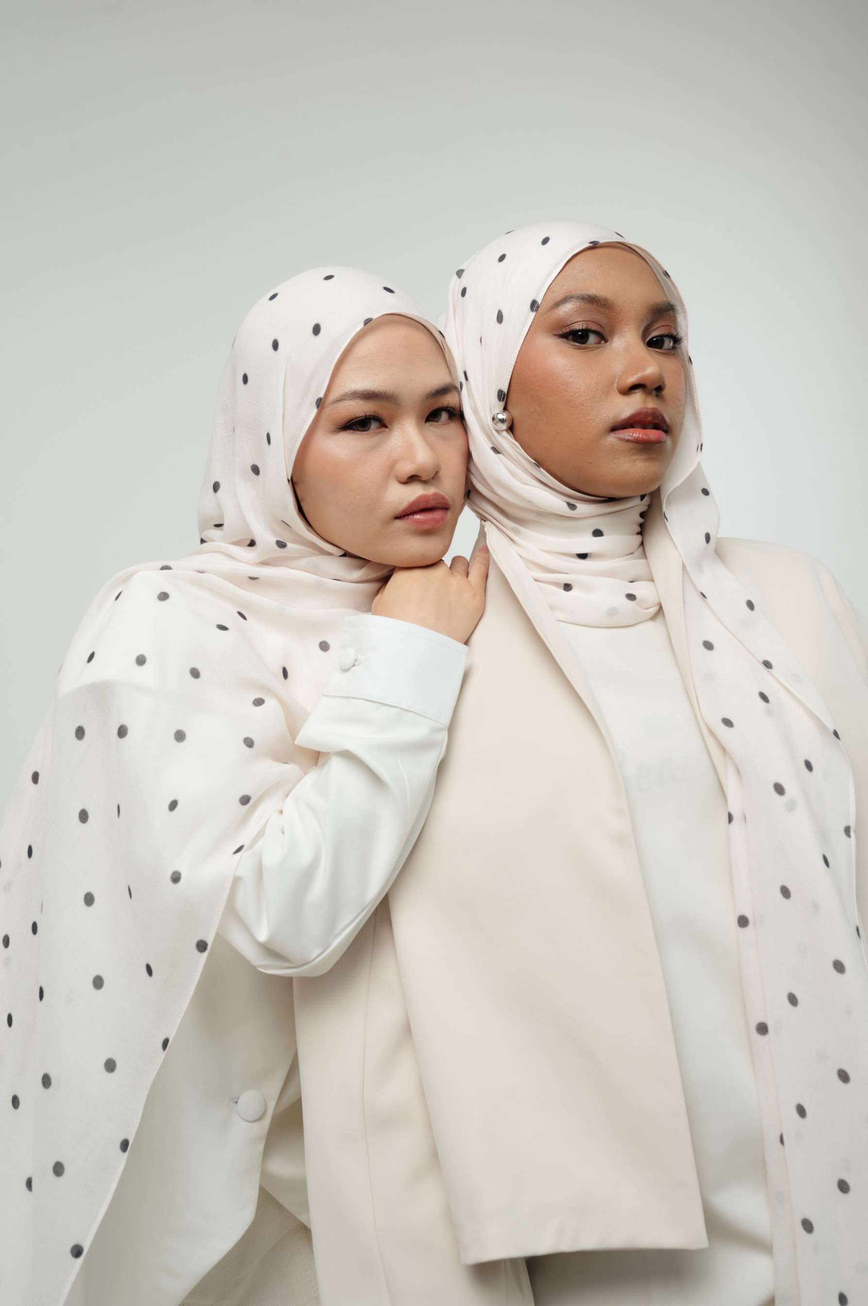 Polkadot Scarf Cloud Sprinkle | Pashmina Printed Modals