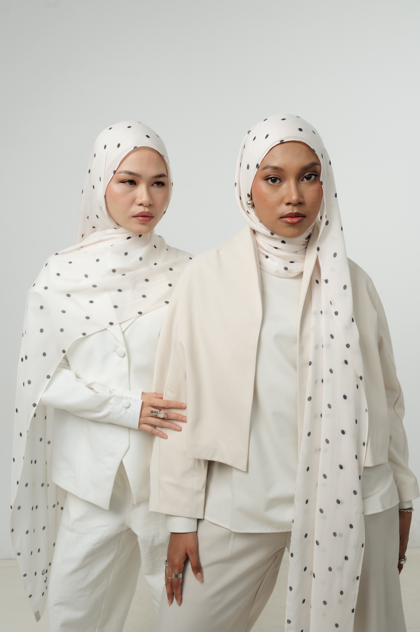 Polkadot Scarf Cloud Sprinkle | Pashmina Printed Modals