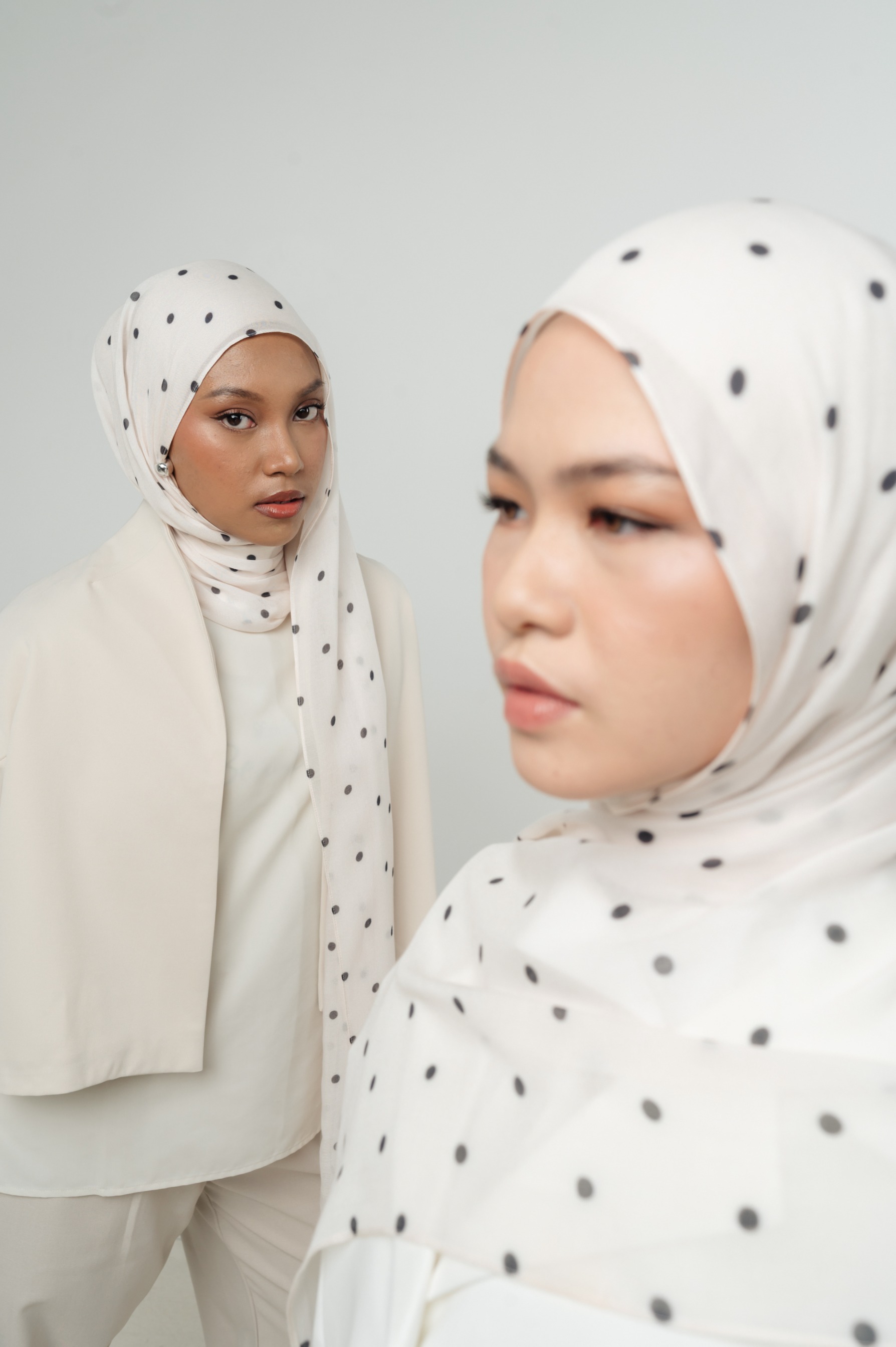 Polkadot Scarf Cloud Sprinkle | Pashmina Printed Modals