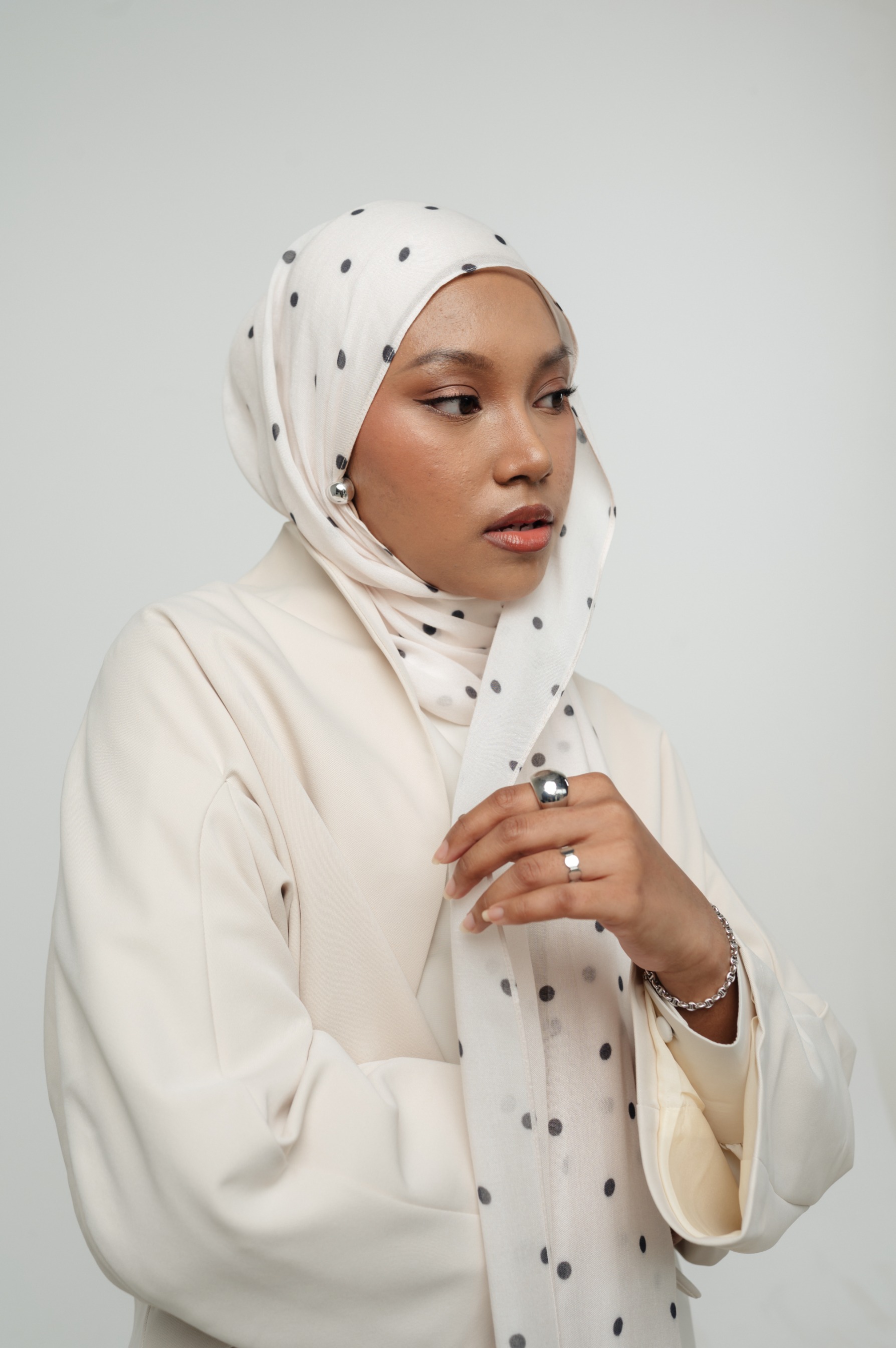 Polkadot Scarf Cloud Sprinkle | Pashmina Printed Modals