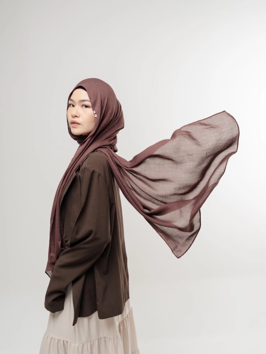 Sana Tamarind | Pashmina Delicate Rayon