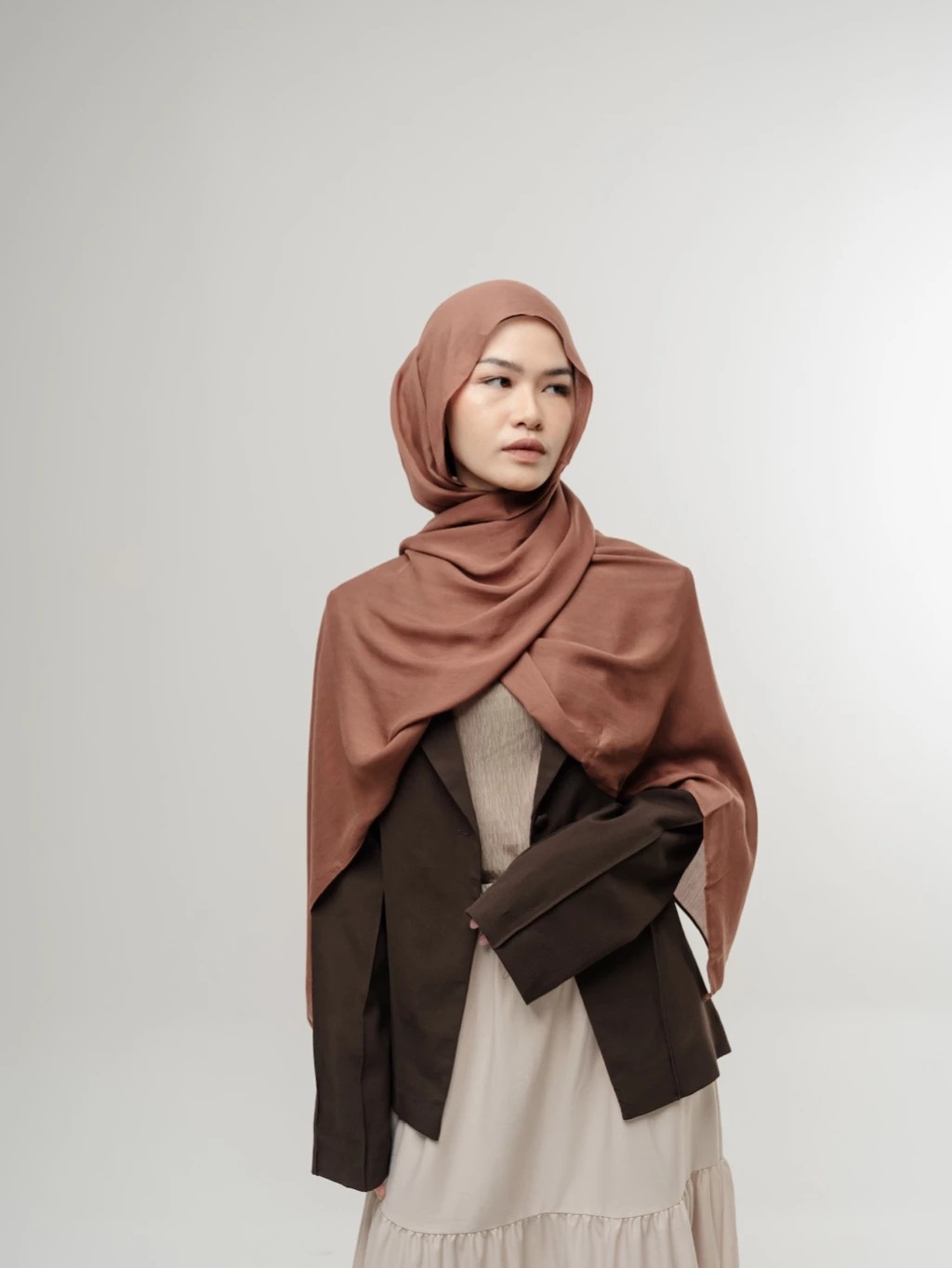Sana Chestnut | Pashmina Delicate Rayon