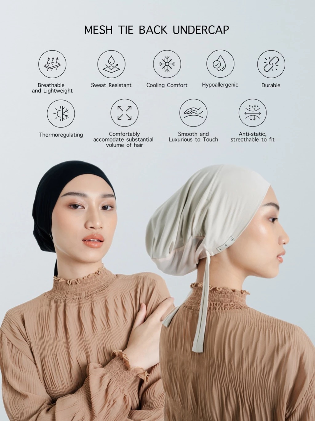 Mesh Tie Back Undercap | Ciput Premium Bamboo