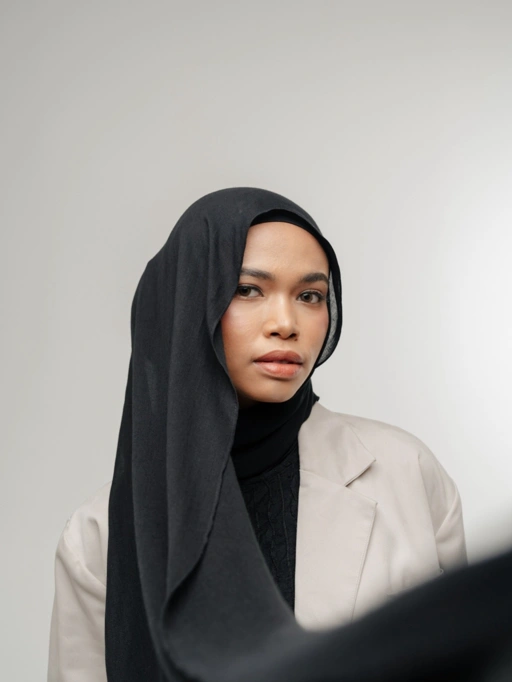 Image of Sana Midnight Black | Pashmina Delicate Rayon