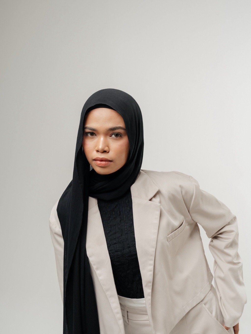 Sana Midnight Black | Pashmina Delicate Rayon