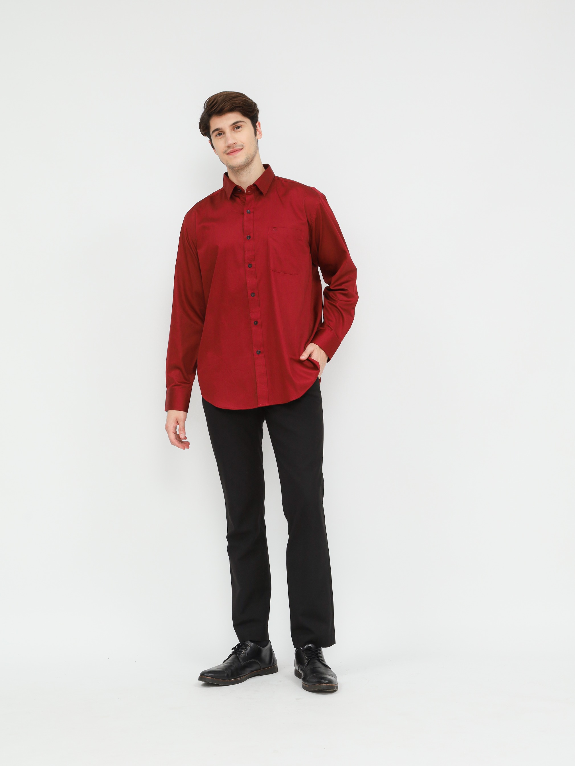 Kemeja Pria Lengan Panjang Reguler Fit Satin 