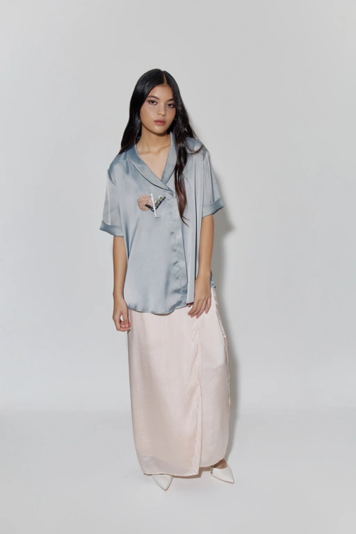 Image of Zinia Wrap Shirt in Short Sleeve